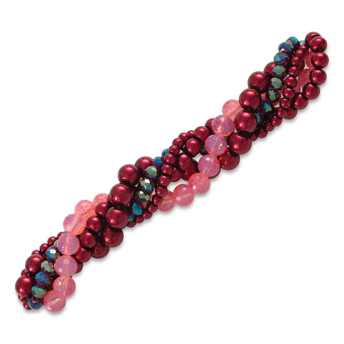 John Bead Twisted Crystal Bead Strands - Hellebores