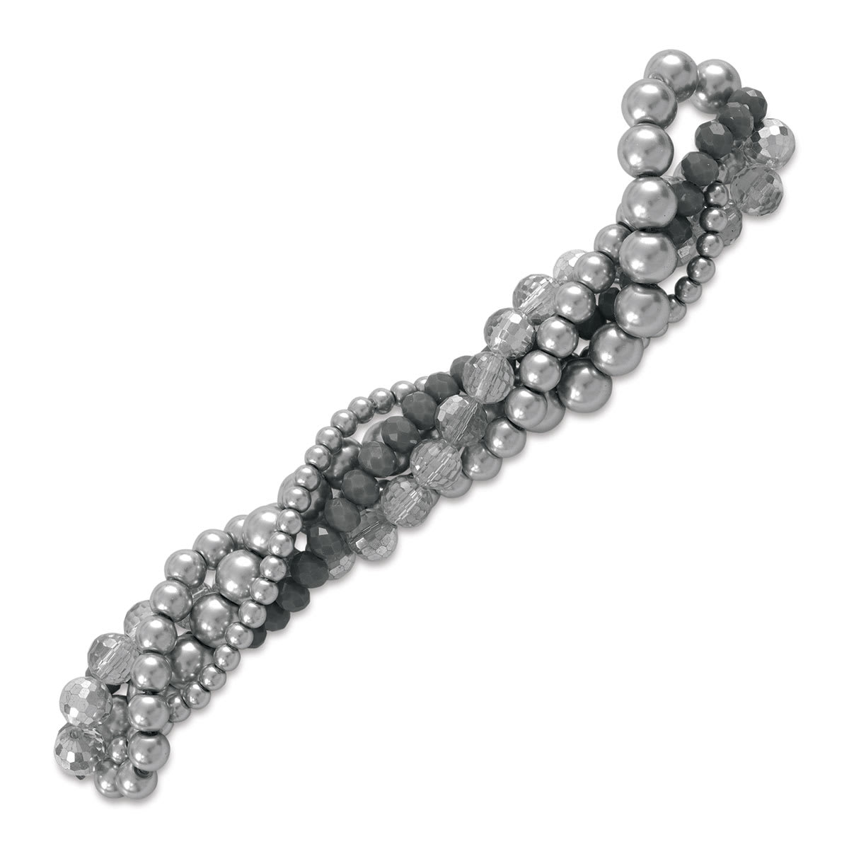 John Bead Twisted Crystal Bead Strands - Black Magic Hollyhock