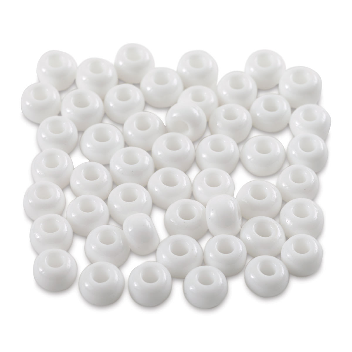 John Bead Fiber Craft Glass Beads - White