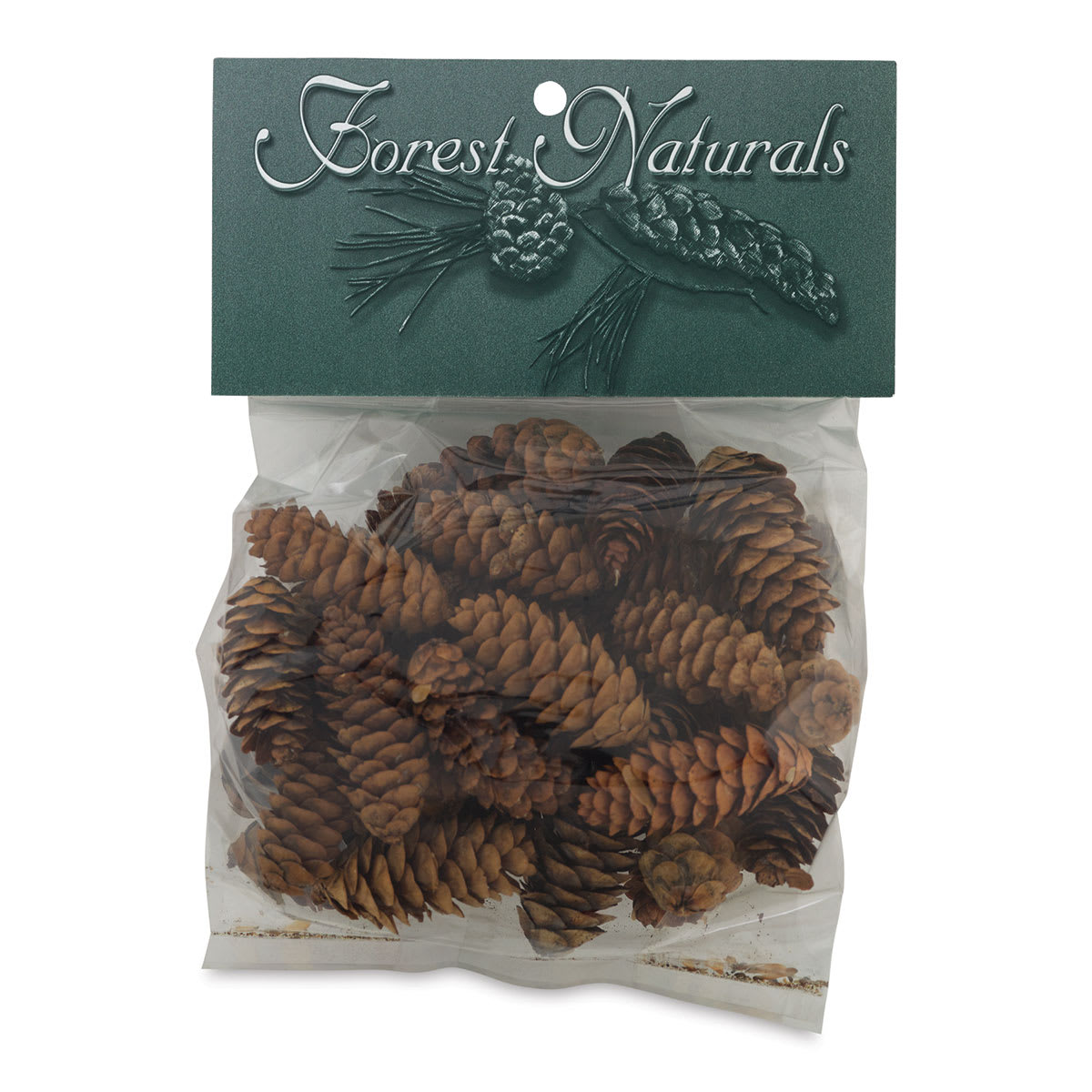 Winter Woods Pine Cones - Front of package of White Spruce Pine Cones