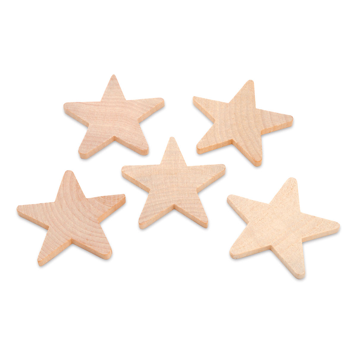 Darice 2-D Wood Cutouts - Stars, 2-1/4" x 3-1/16", 10 Pieces