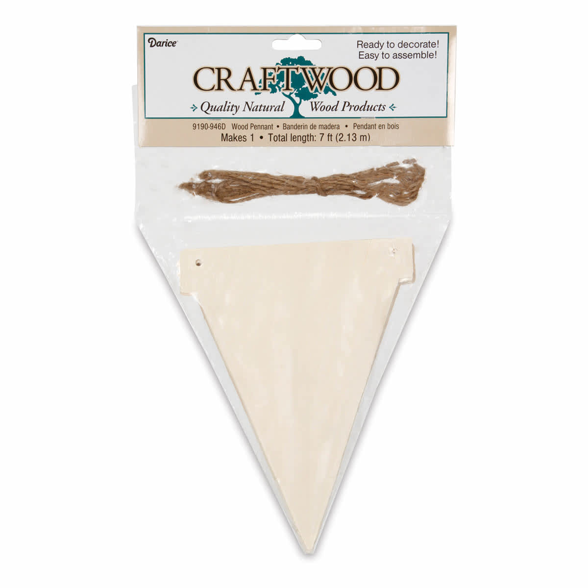 Darice Wood Banners - Pennant, 7 ft