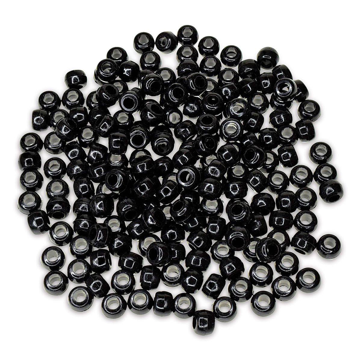 Craft Medley Barrel Pony Beads - Black, Package of 175