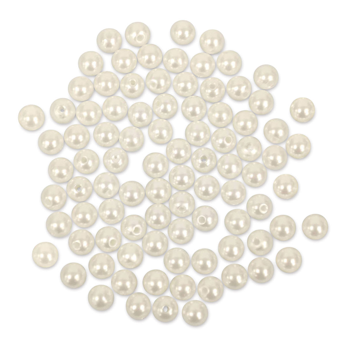 Craft Medley Pearl Acrylic Beads - Ivory, 8 mm, Package of 80