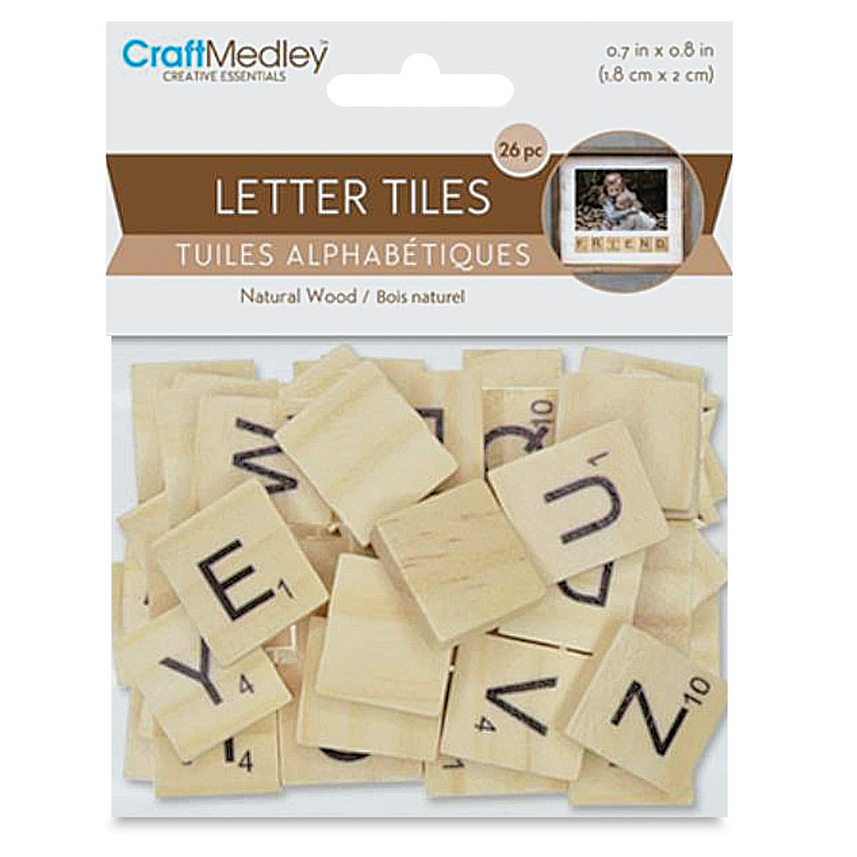 Craft Medley Letter Tiles - Classic, Package of 26 - front of packaging