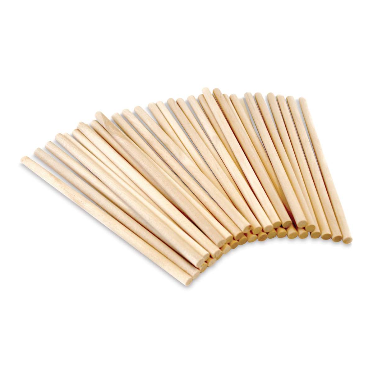 Krafty Kids Dowel Rods - 1/4" W x 6" L, Pkg of 30, fanned out