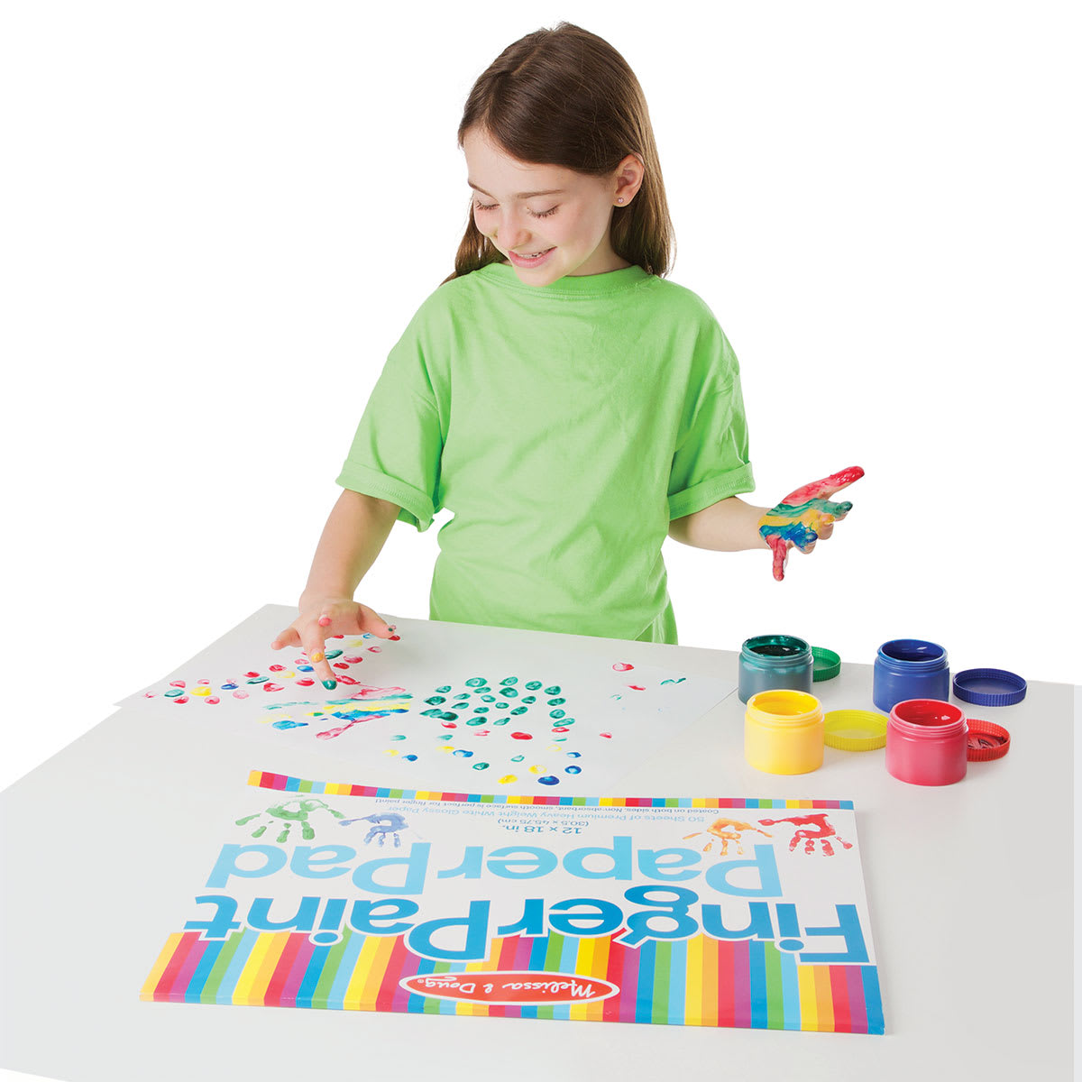 Melissa & Doug Finger Paint Paper Pad - 12" x 18", Package of 50, Sheets (Model shown finger painting)
