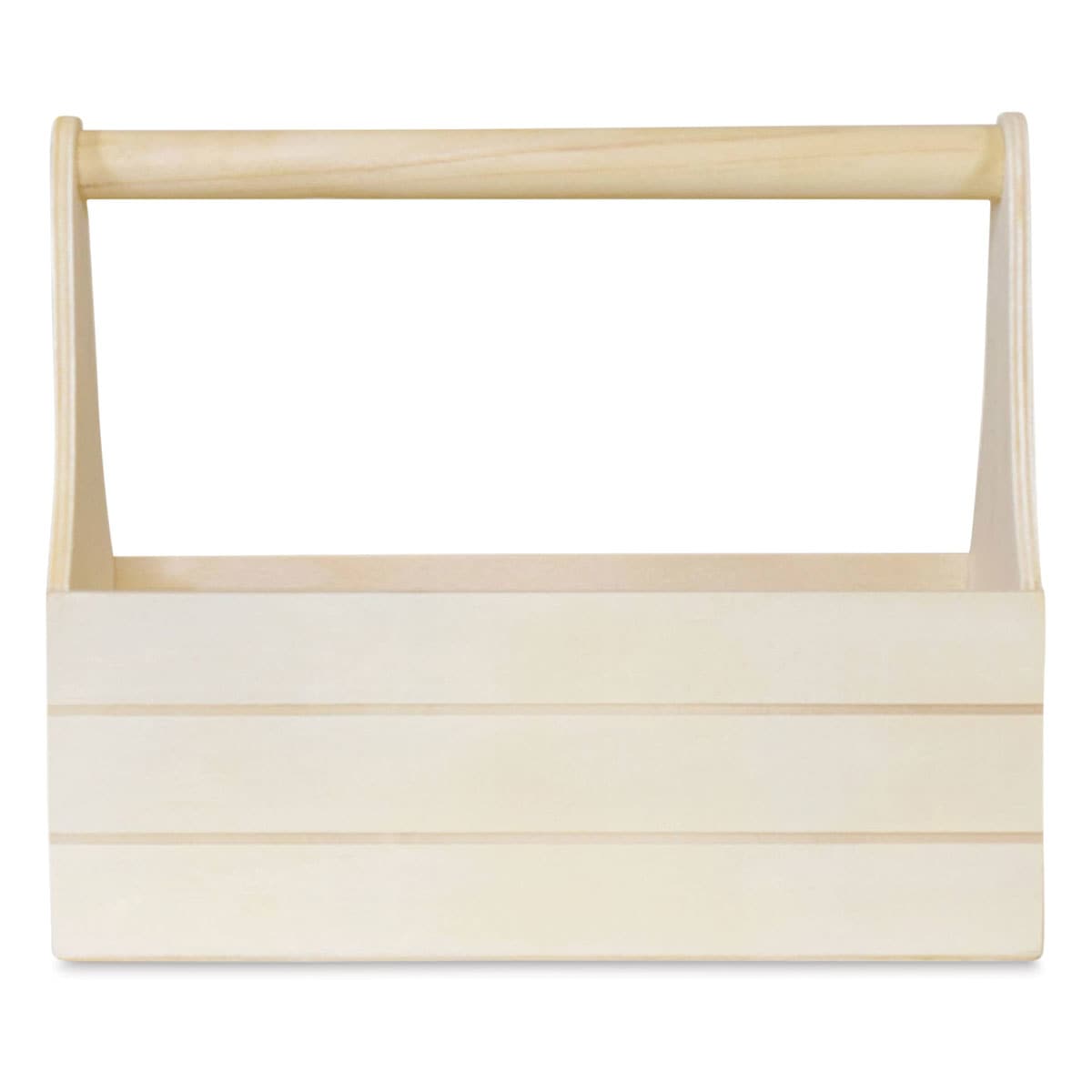Craft Medley Unfinished Wood Toolbox - 7-1/2" L x 3-2/5" W x 6-1/2" H - side view