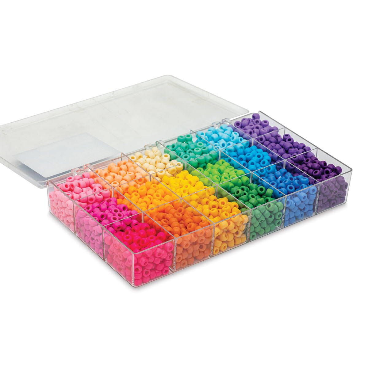 The Beadery Bead Extravaganza Box - Pastels, Package of 2300 (Angled view, lid open)