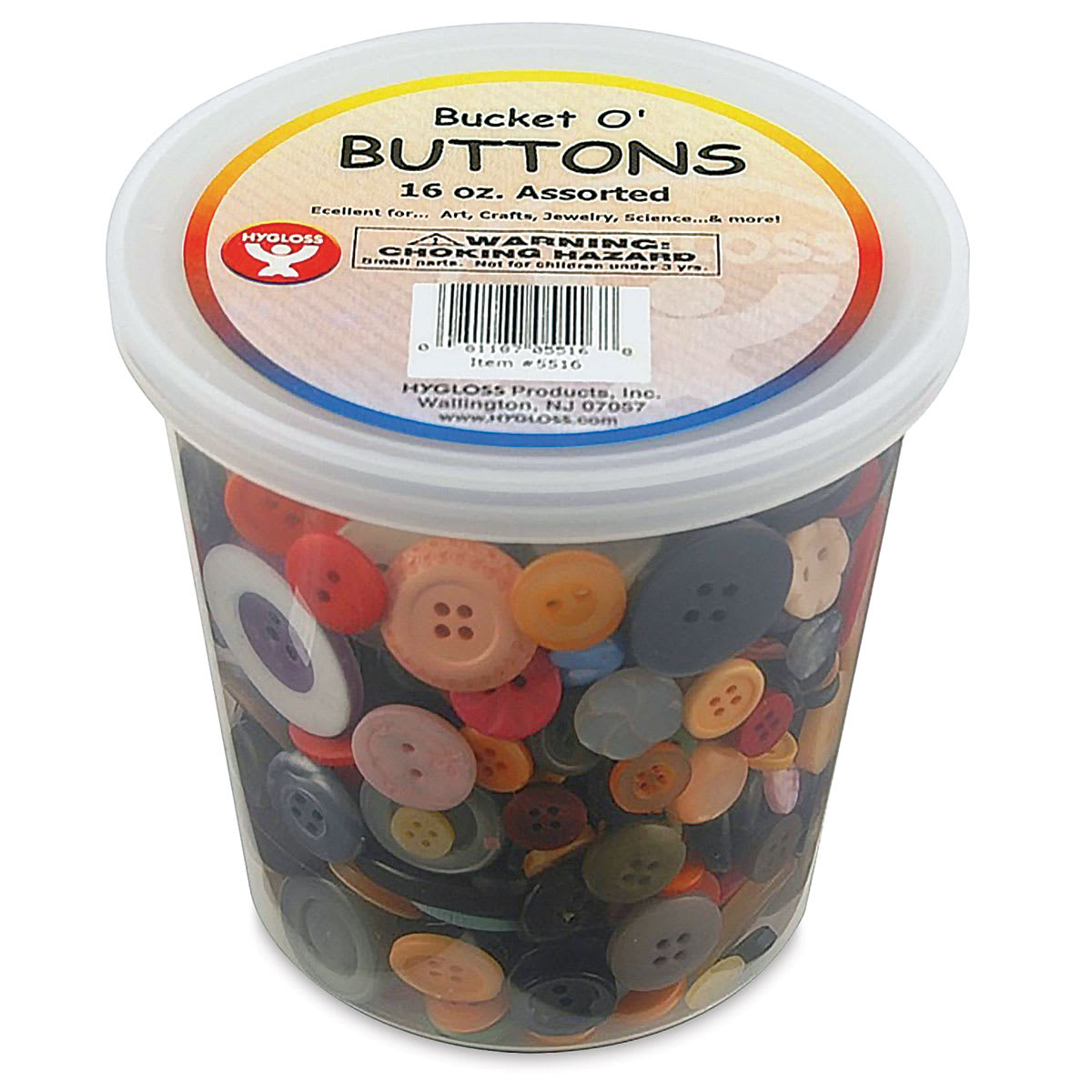Hygloss Bucket O' Buttons - 16 oz (In packaging)
