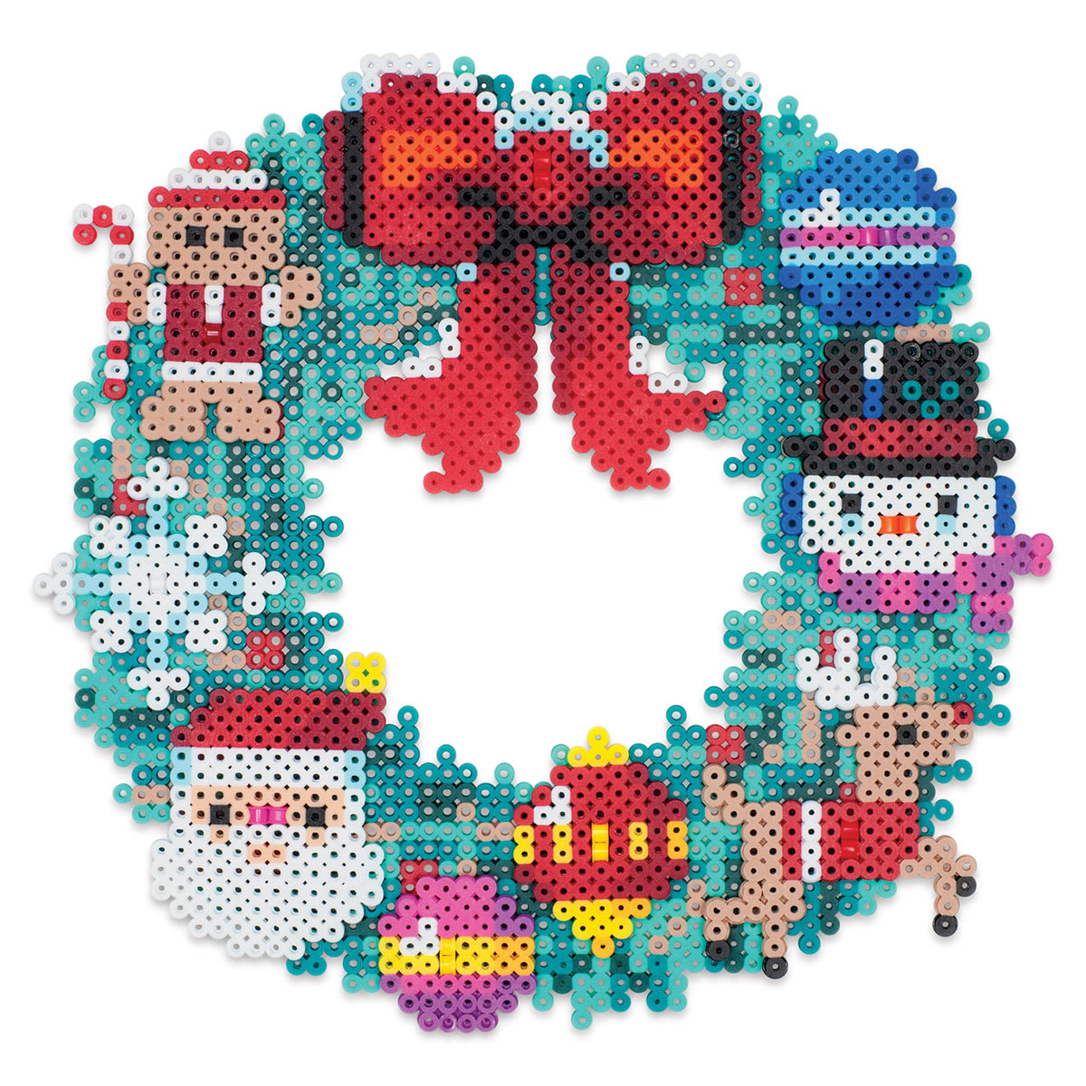 Perler Wreath Deluxe Fused Bead Kit (Completed wreath)