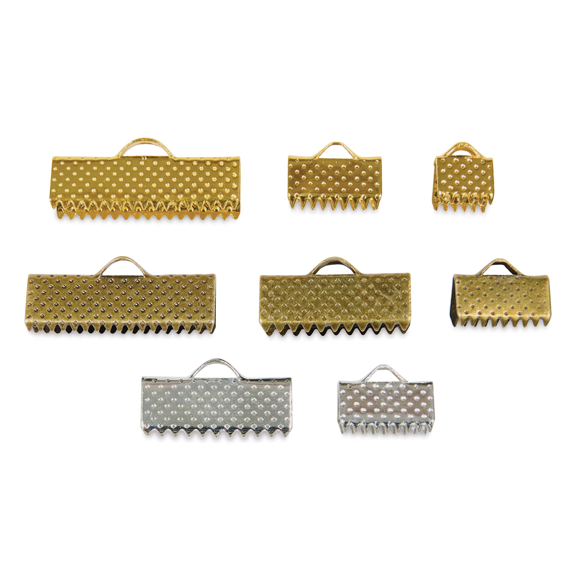 John Bead Jewelry Finding Set - Clamp Ends, Assorted Colors, Package of 138 - one of each