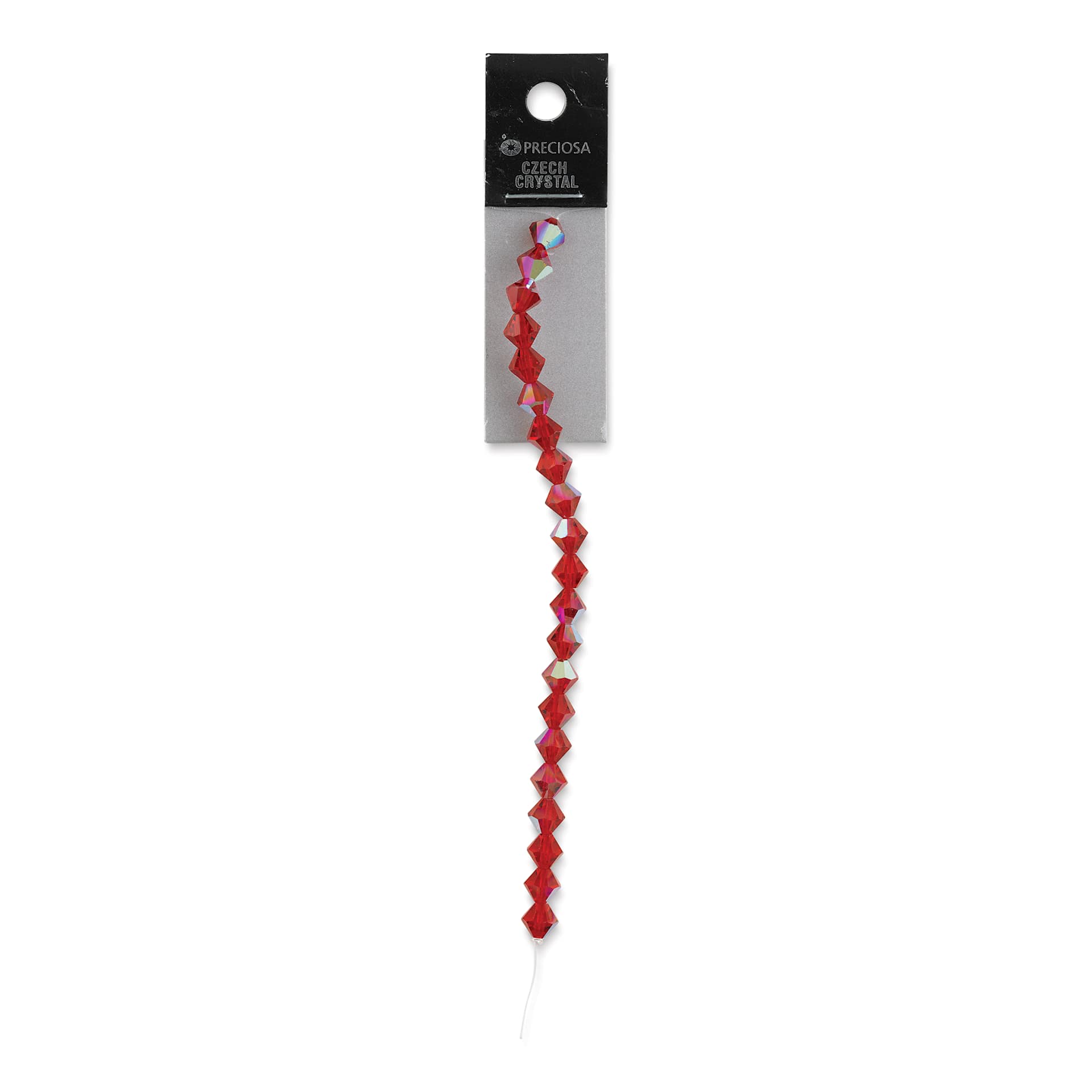 John Bead Preciosa Crystal Beads - Light Siam, strand of rondell beads