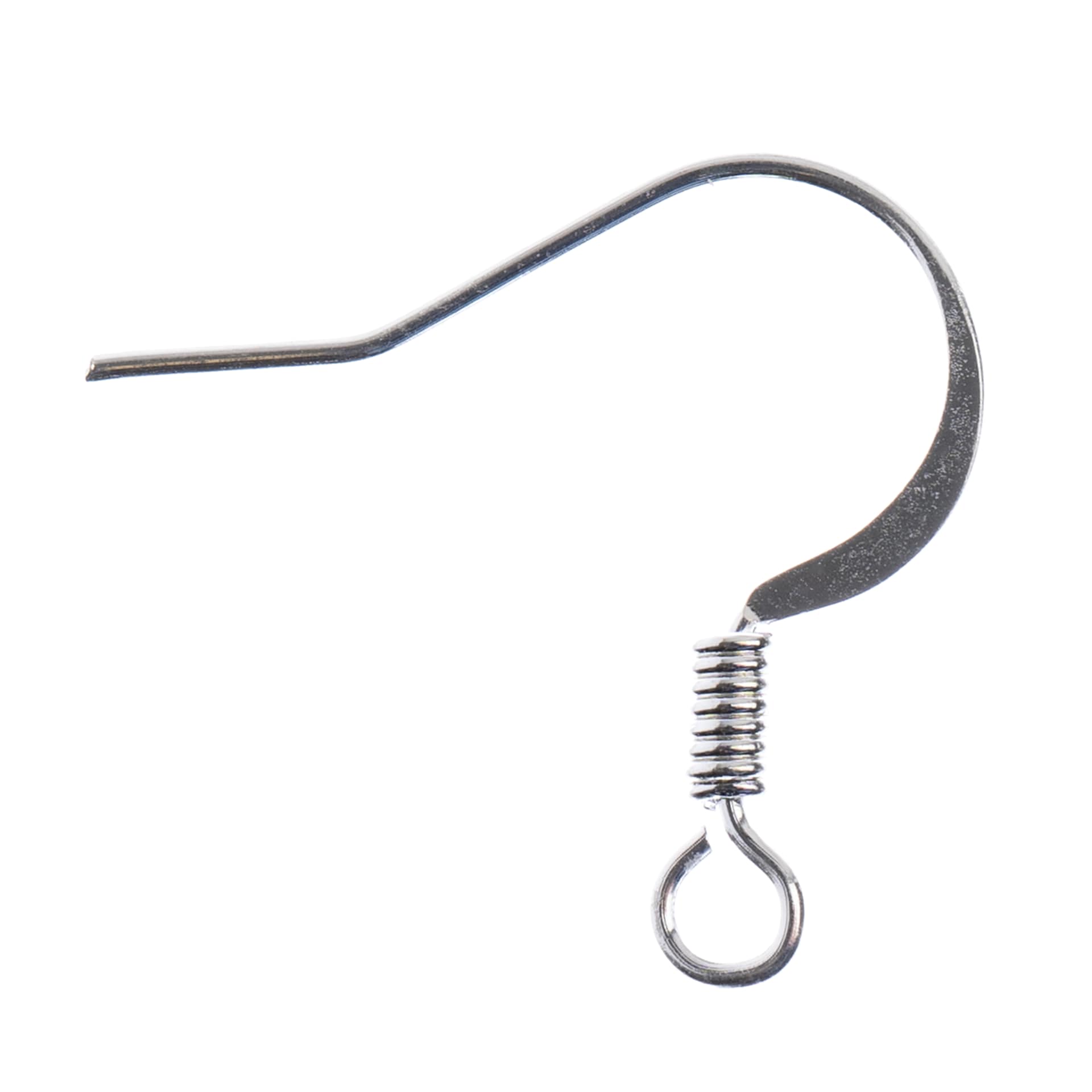 John Bead Must Have Findings Earwires - w/ Coil, Pkg of 60, Silver, 18 mm