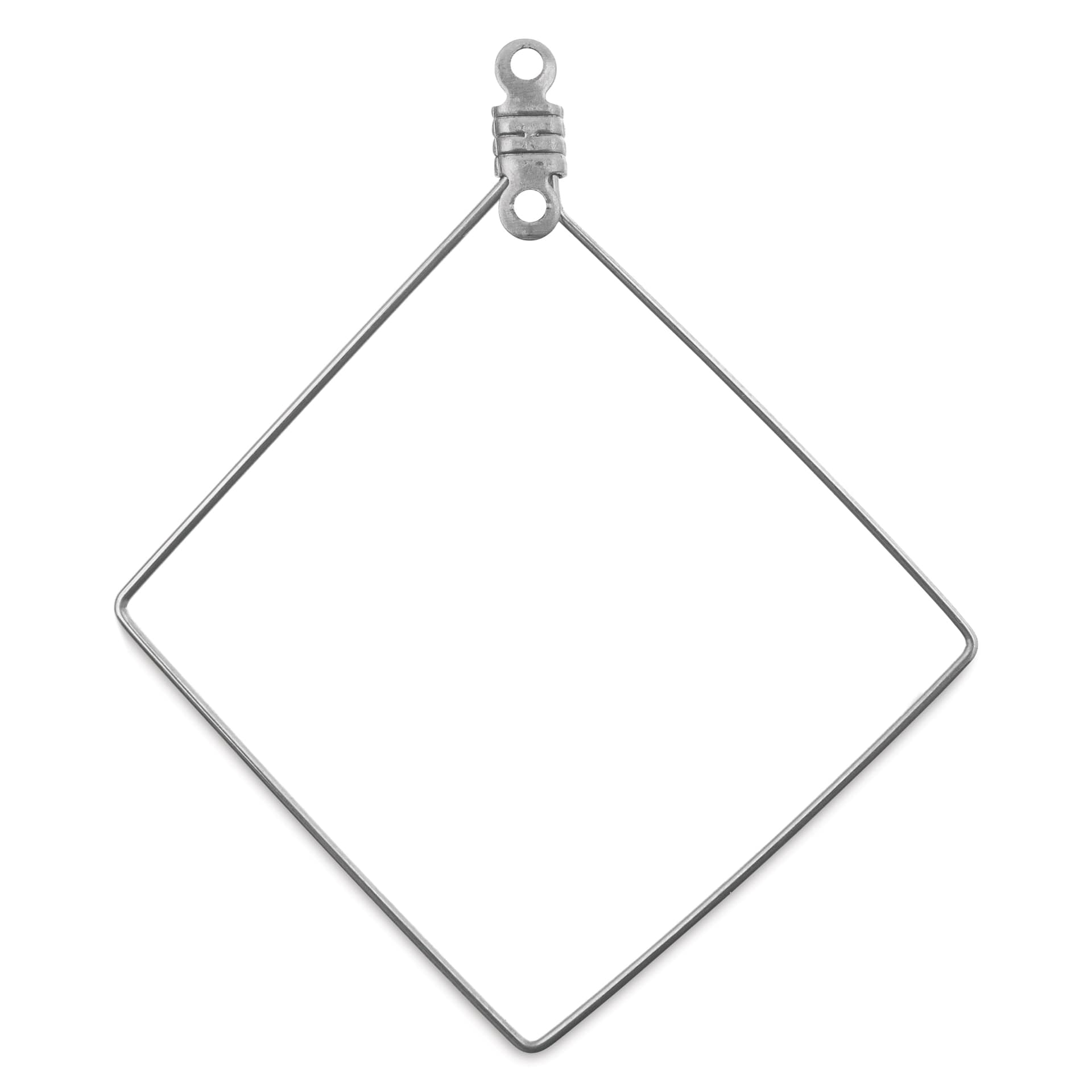 John Bead Must Have Findings Earring Hoops - Diamond, Pkg of 8, Silver, 40 x 46 mm