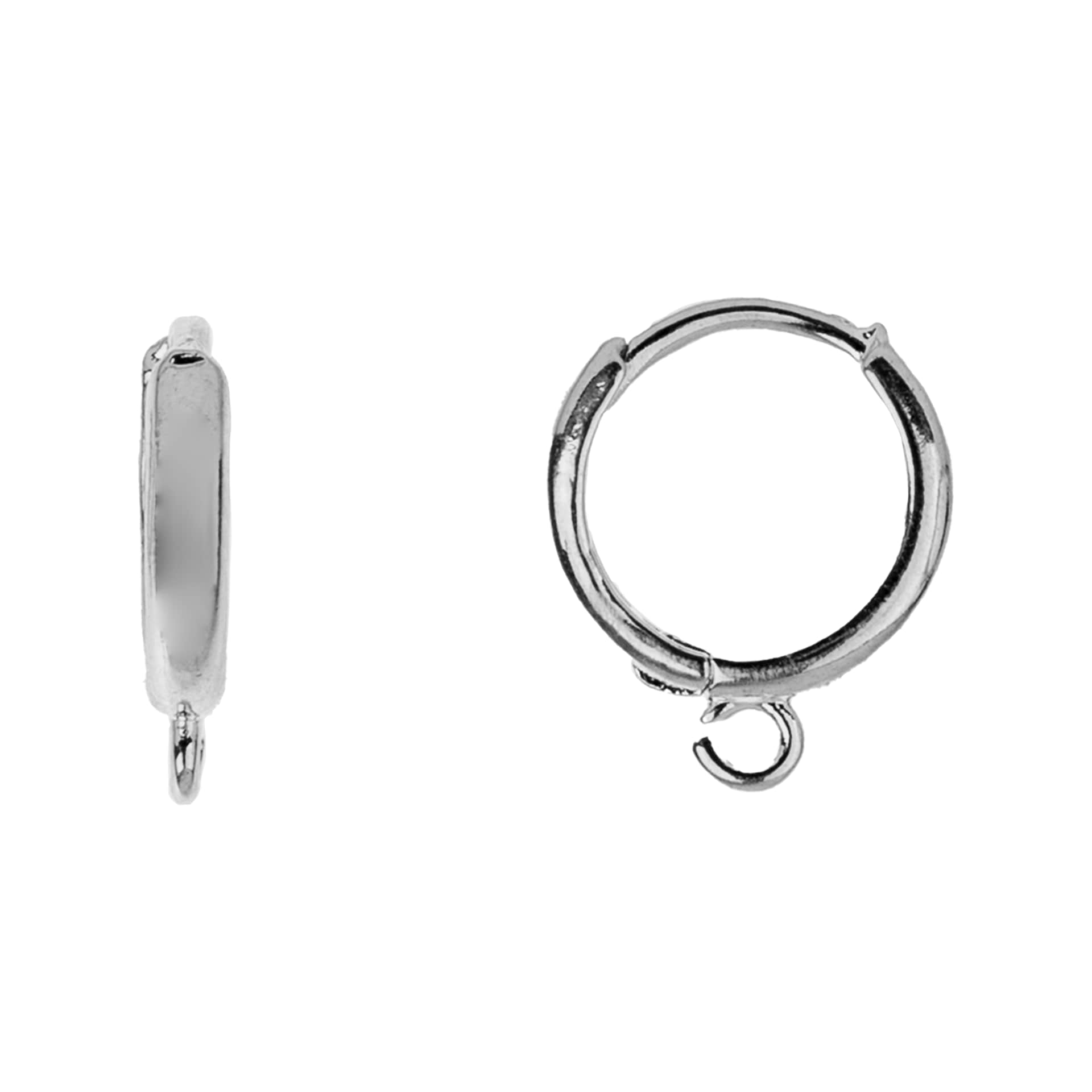 John Bead Must Have Findings Huggie Hoops - Silver, 12 mm x 13.5 mm