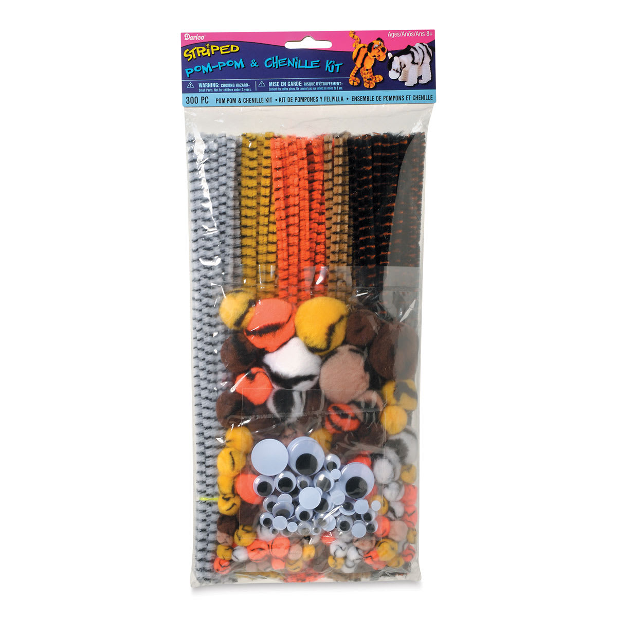 Darice Pom Pom and Chenille Craft Kit - Striped