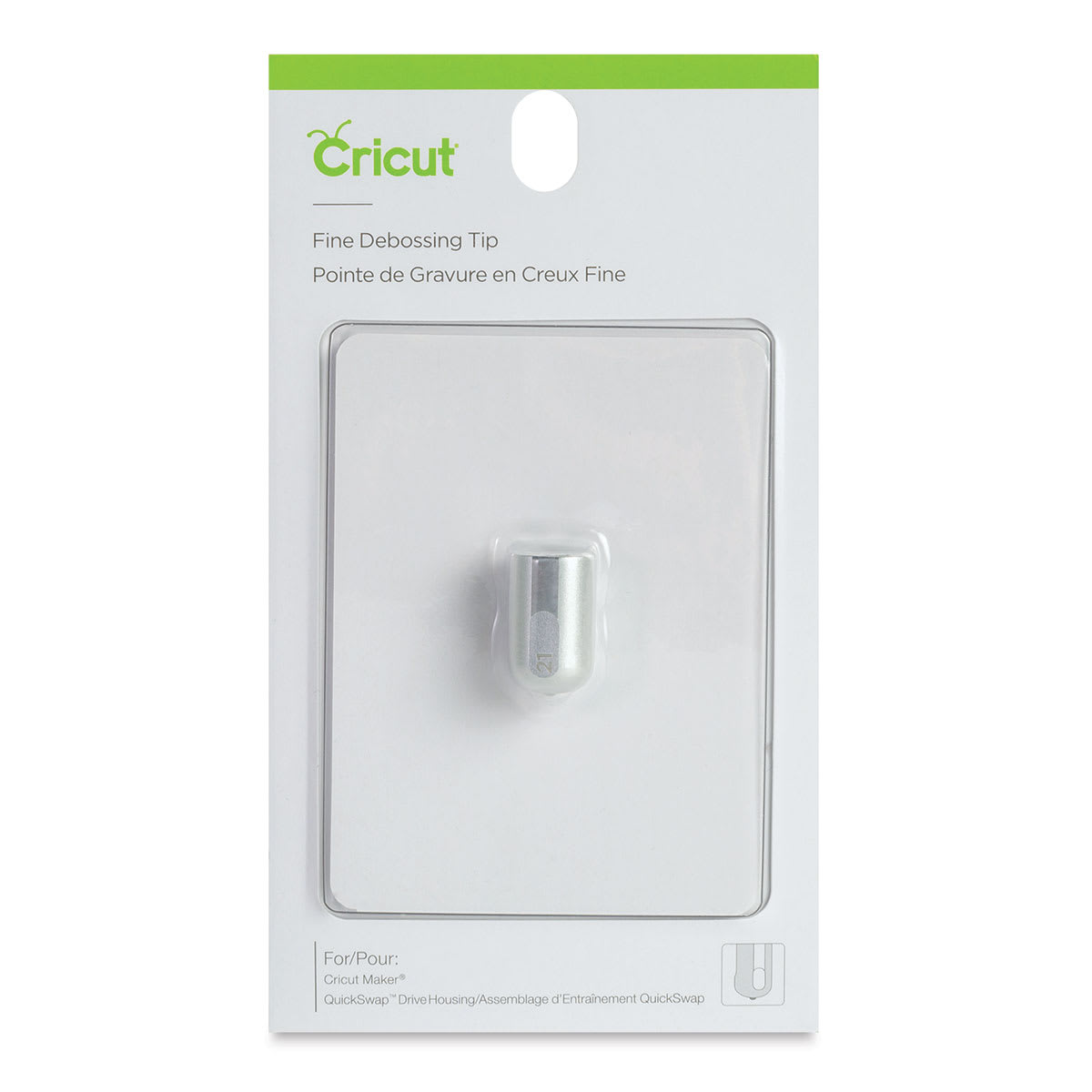 Cricut Debossing Tips - Front of blister package of Fine Tip only
