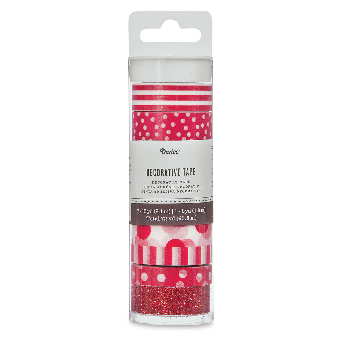 Darice Washi Tape - Red, Set of 8