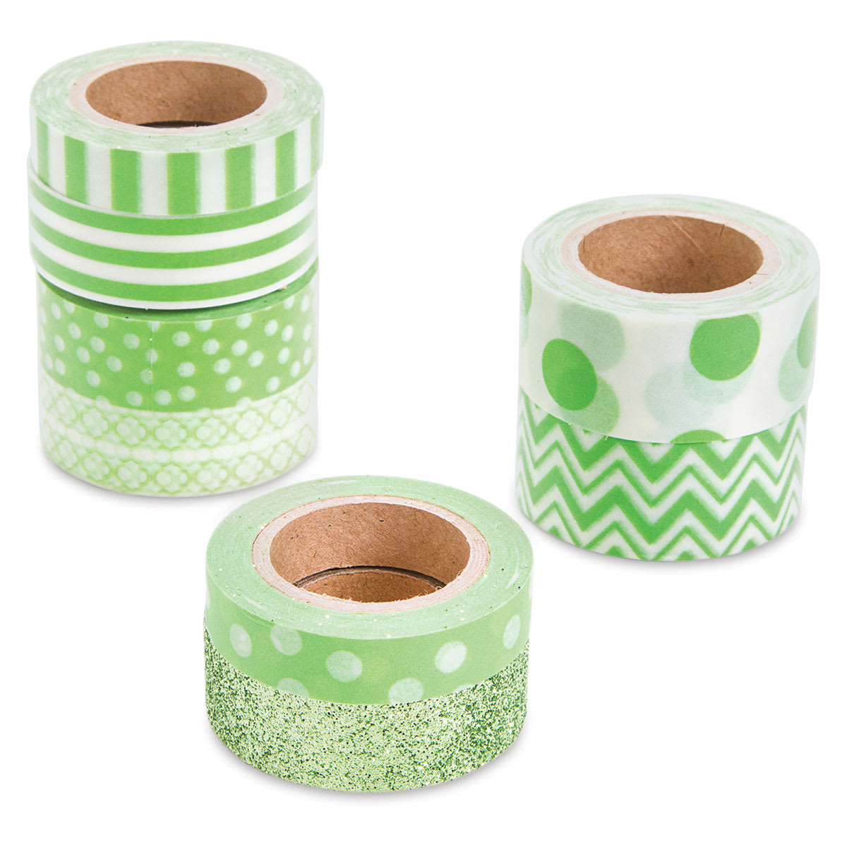 Darice Washi Tape - Green, Set of 8