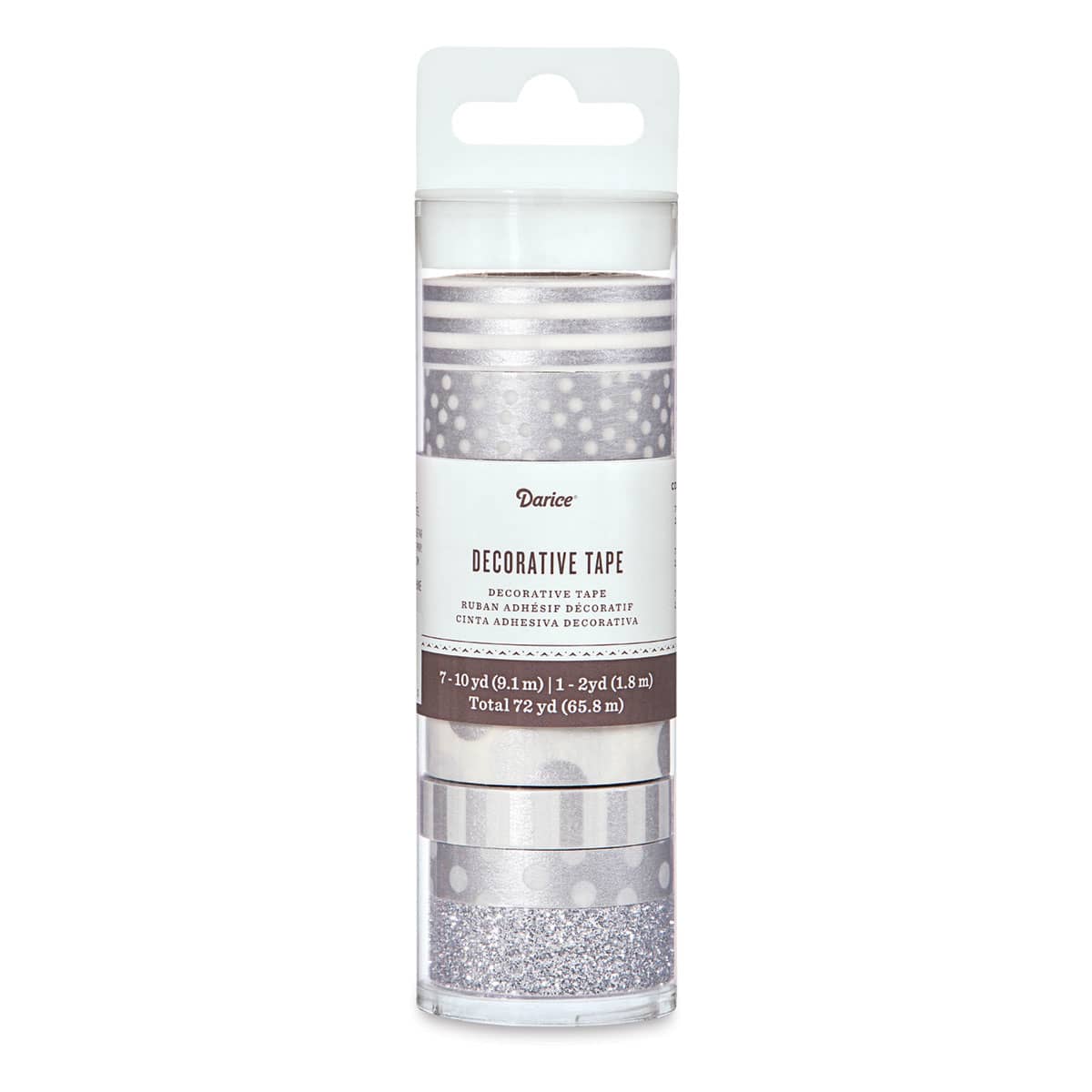 Darice Washi Tape - Silver, Set of 8