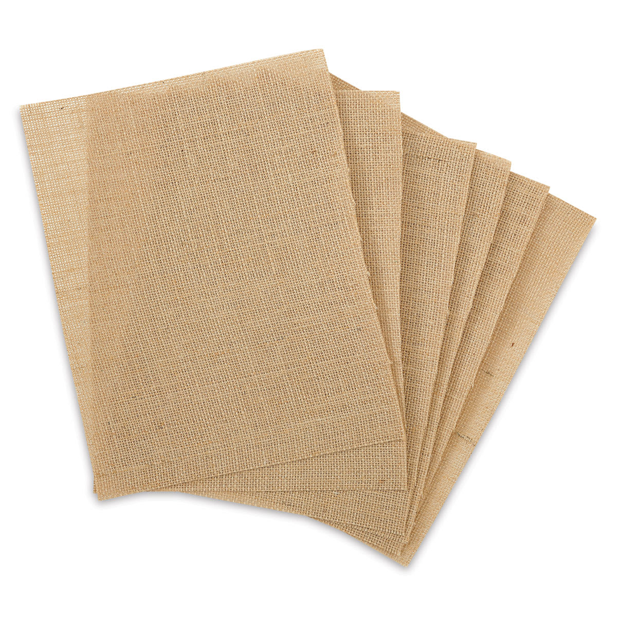 Harvest Imports Craft Canvas Sheets - Six Jute Sheets shown in fan