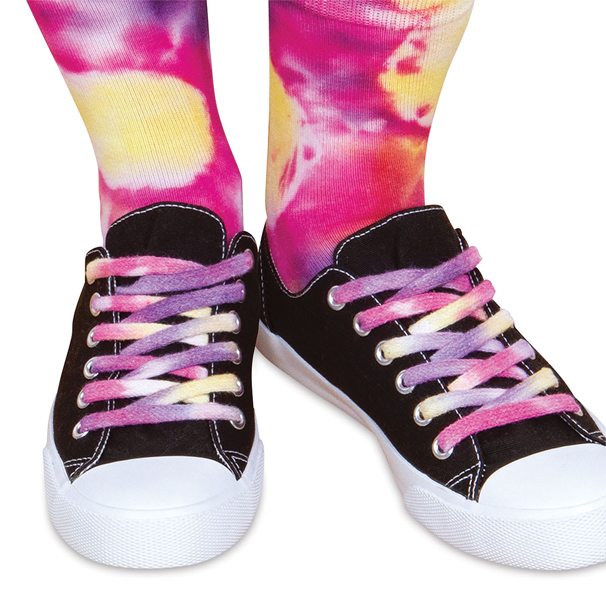Neon Tie Dye Design Kit - Socks and Laces (Finished example)