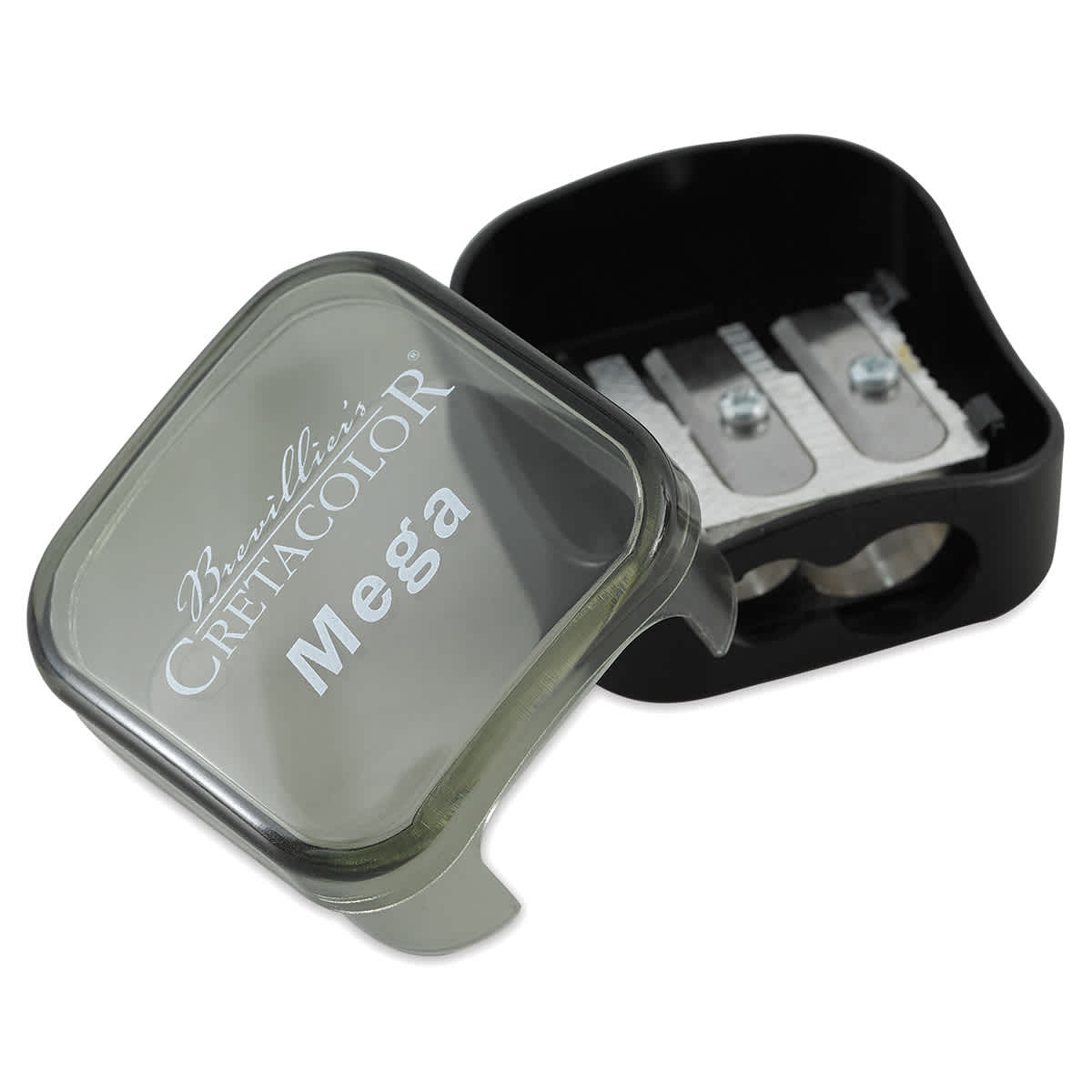 Cretacolor Mega-Duo Sharpener - Top view with clear lid removed