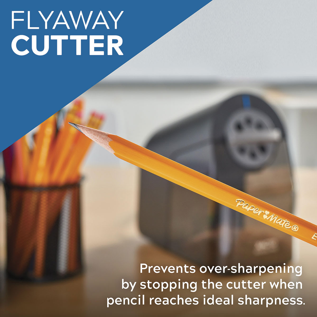 X-Acto School Pro Electric Pencil Sharpener (Flyaway cutter, prevents over-sharpening by stopping the cutter when pencil reaches ideal sharpness)