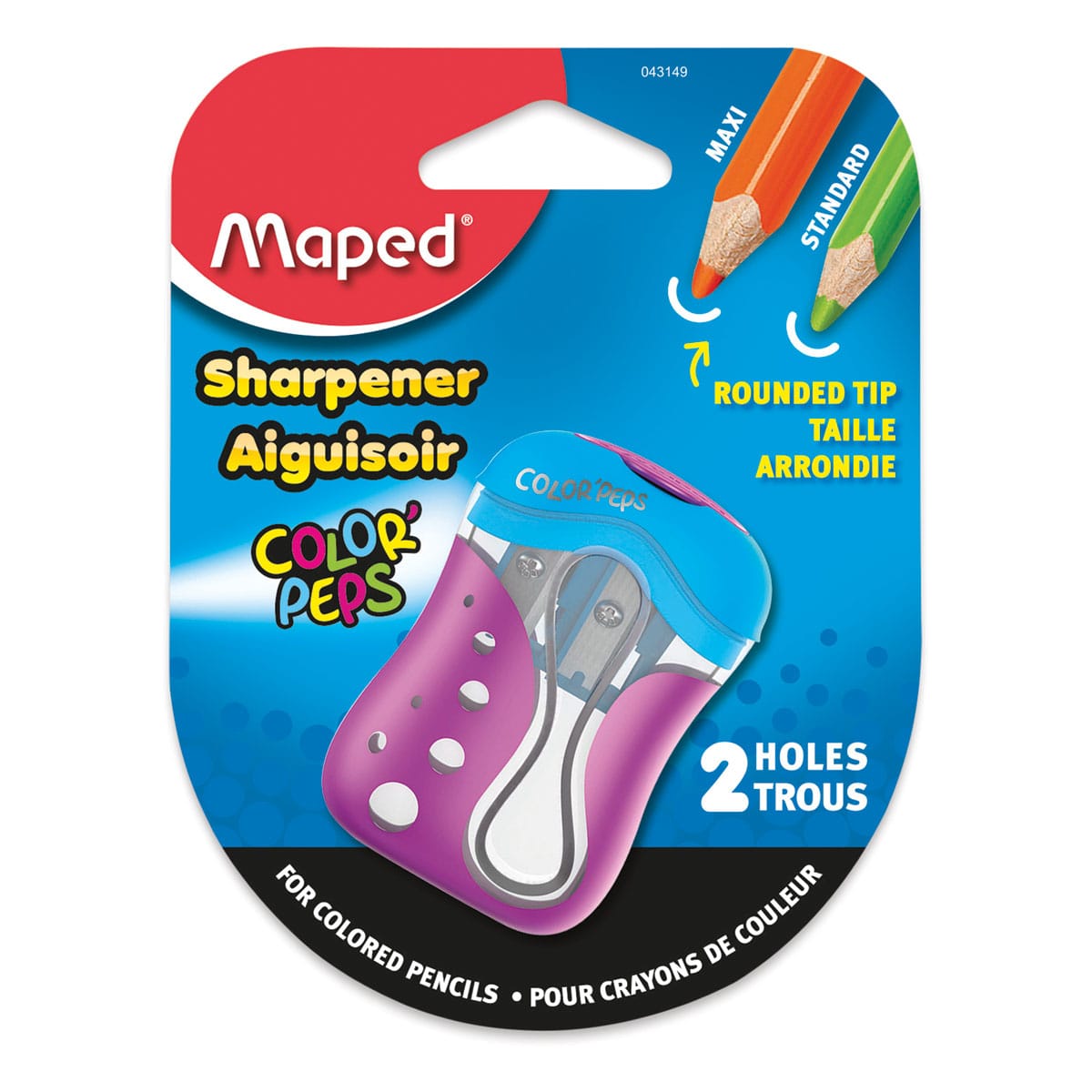 Maped Color'Peps 2-Hole Colored Pencil Sharpener - Purple (in package)