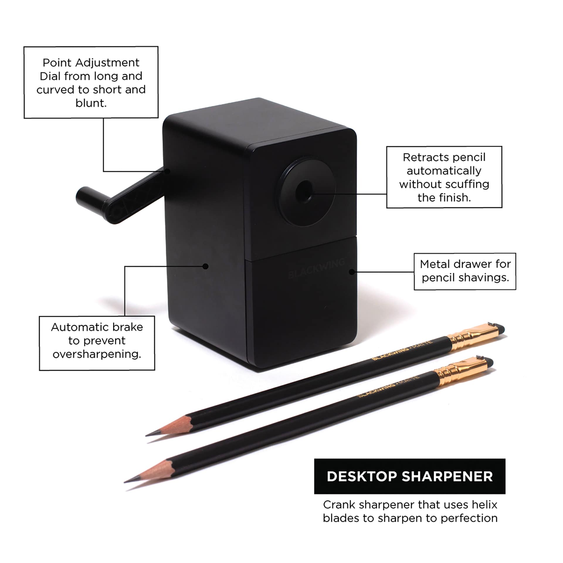 Blackwing Desktop Sharpener (features) Blackwing Desktop Sharpener (features)