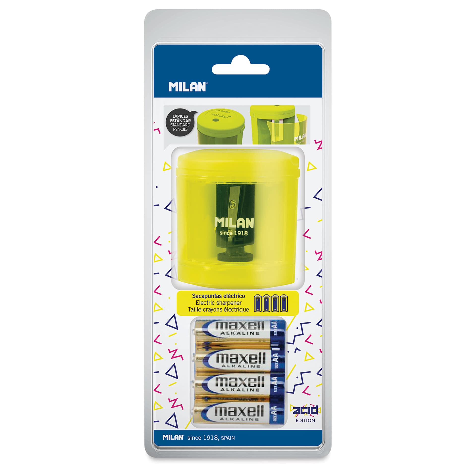 Milan Power Sharp Electric Pencil Sharpener, in packaging