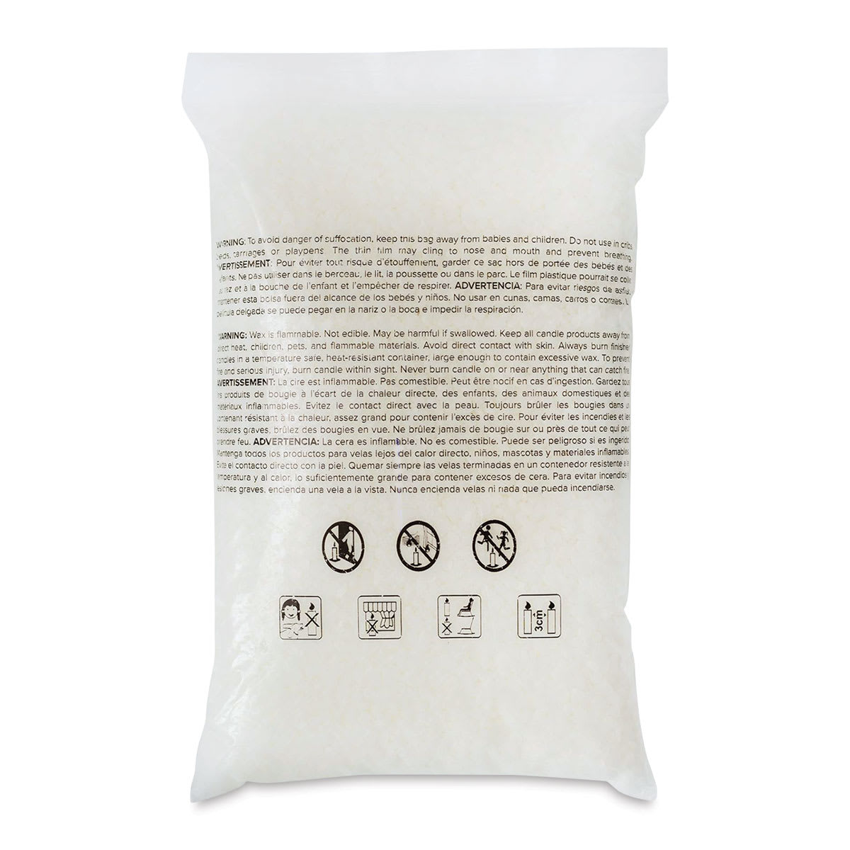 We R Memory Keepers Wick Candle Making Wax - Bees Wax, 3 lb (Back of packaging)