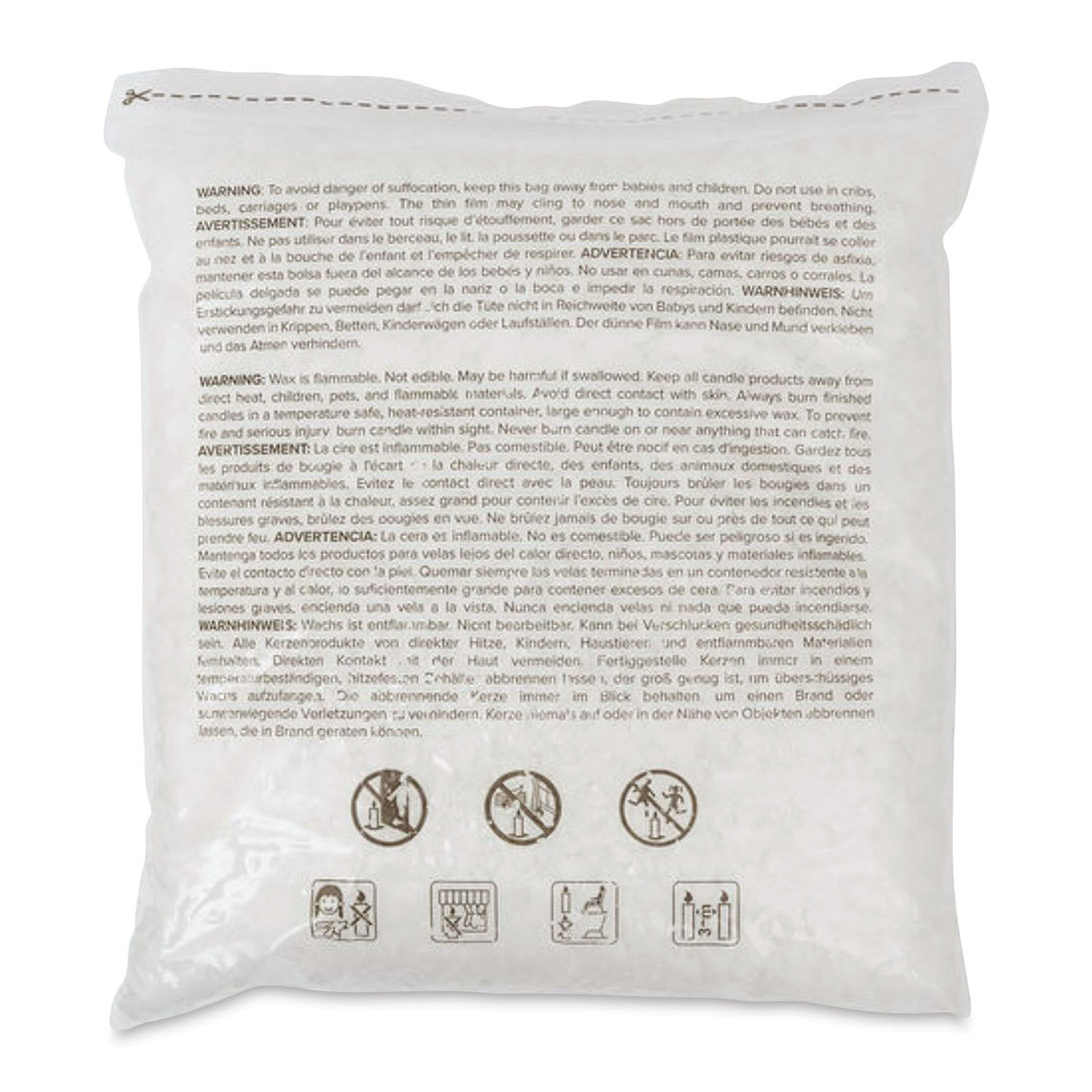 We R Memory Keepers Wick Candle Making Wax - Paraffin Wax, 3 lb (Back of packaging)