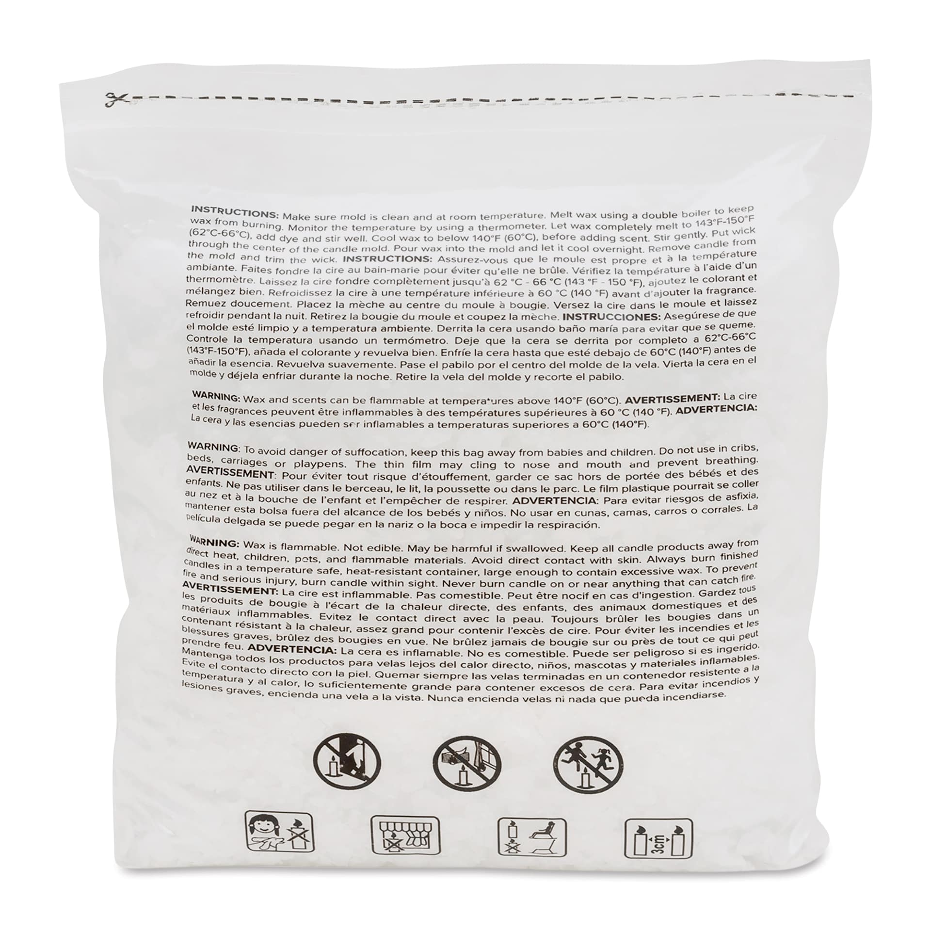We R Memory Keepers Wick Candle Making Wax - Paraffin Wax, 1 lb back of packaging