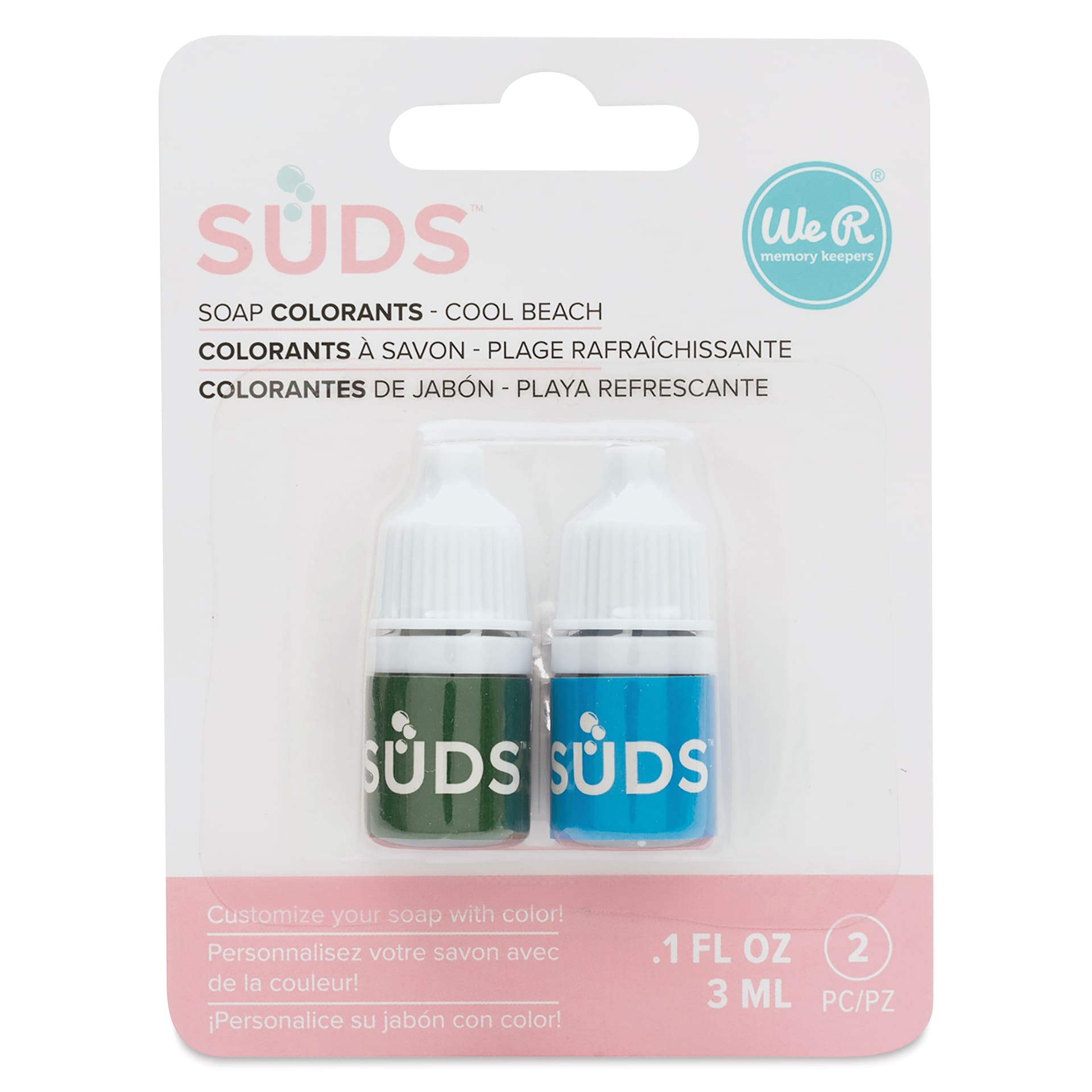 We R Memory Keepers Suds Soap Colorant - Set of 2, Cool Beach, 3 ml front of packaging