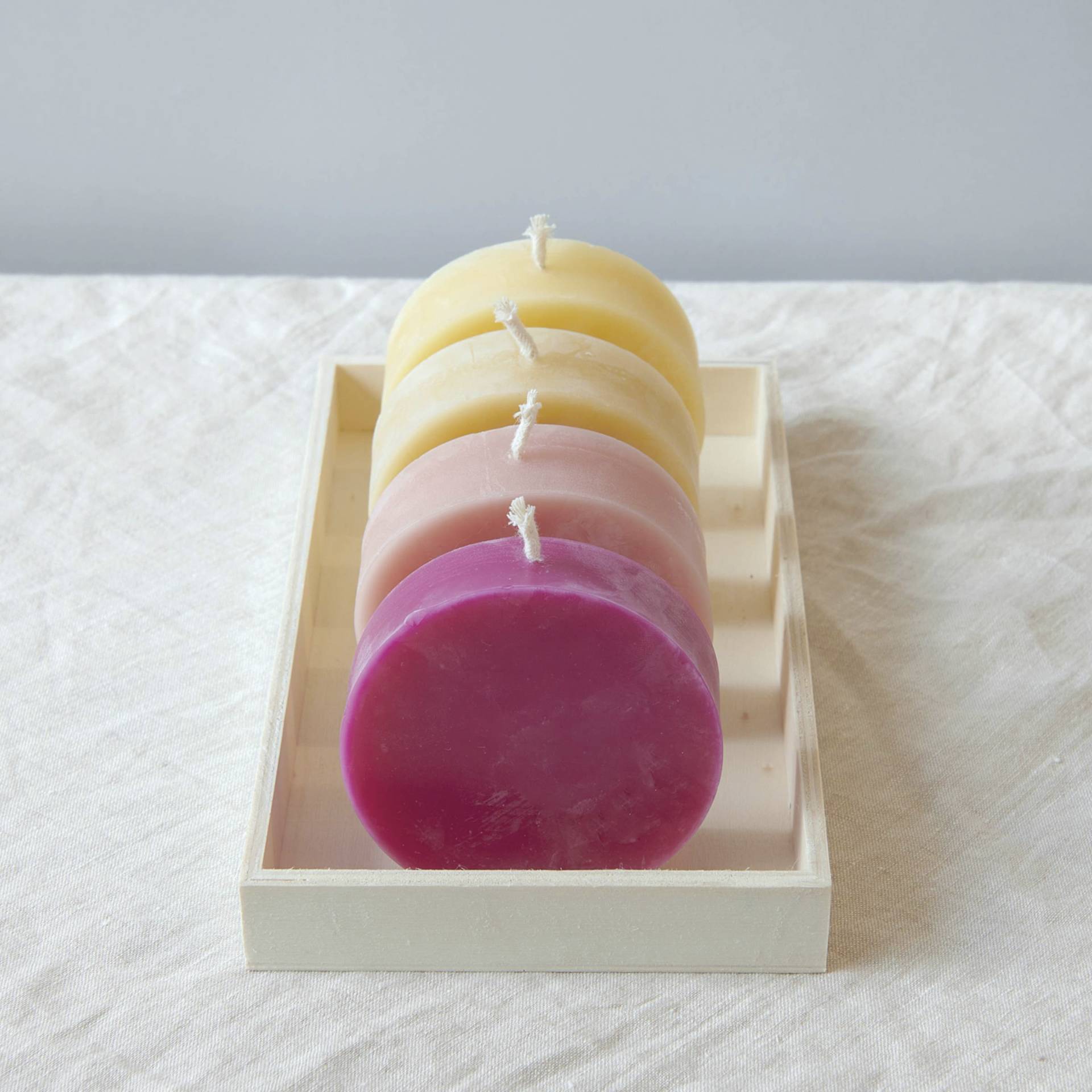 Rico Design Silicone Candle Mold - Flat Circle - finished examples