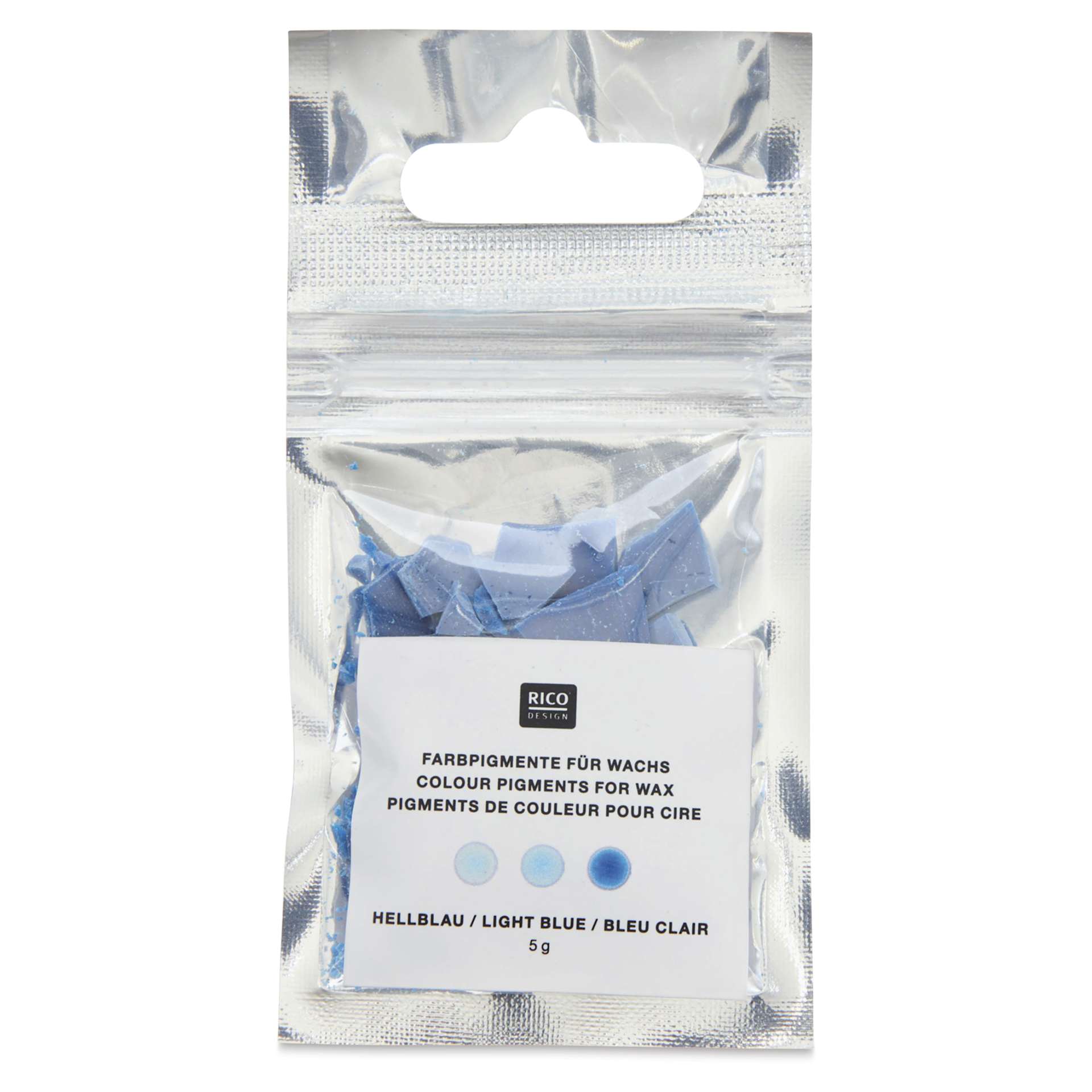 Rico Design Candle Wax Color Pigment - Light Blue - front of packaging