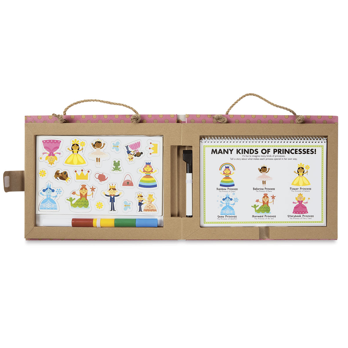 Reusable Drawing & Magnet Kits - Flipped open Princess Case