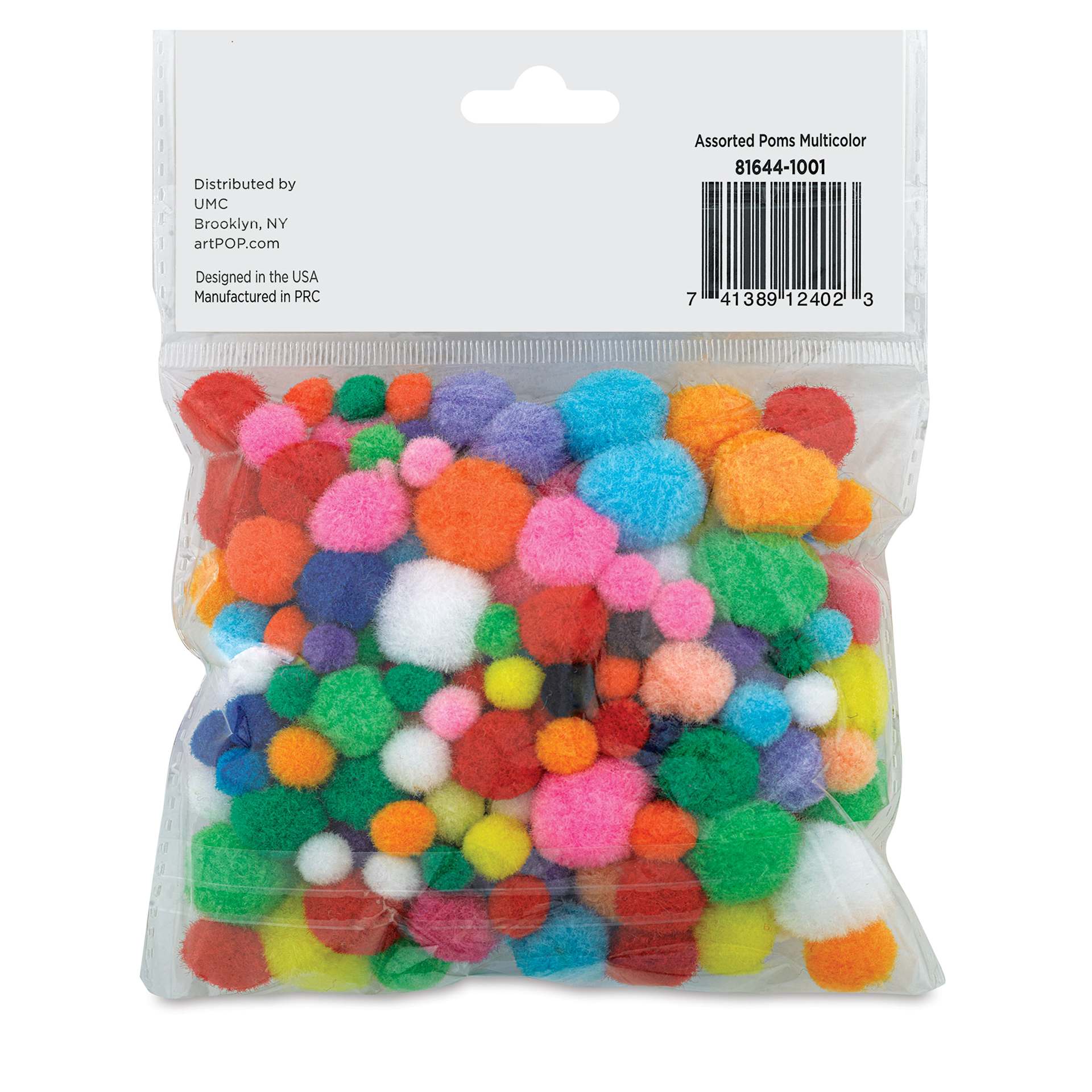 Assorted Poms - Multicolor (back of package)