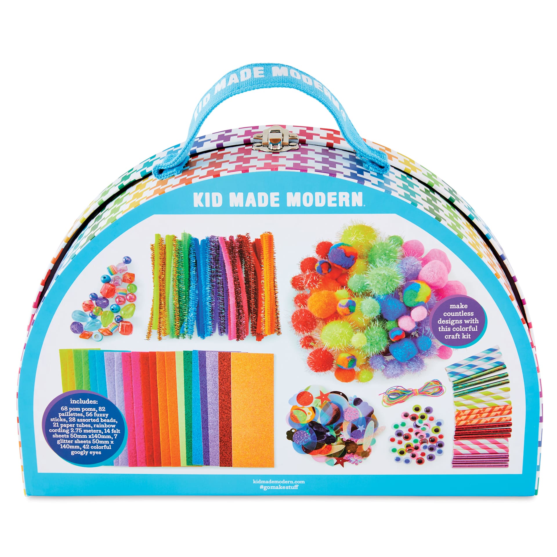 Kid Made Modern Over the Rainbow Craft Kit, back of the packaging. 