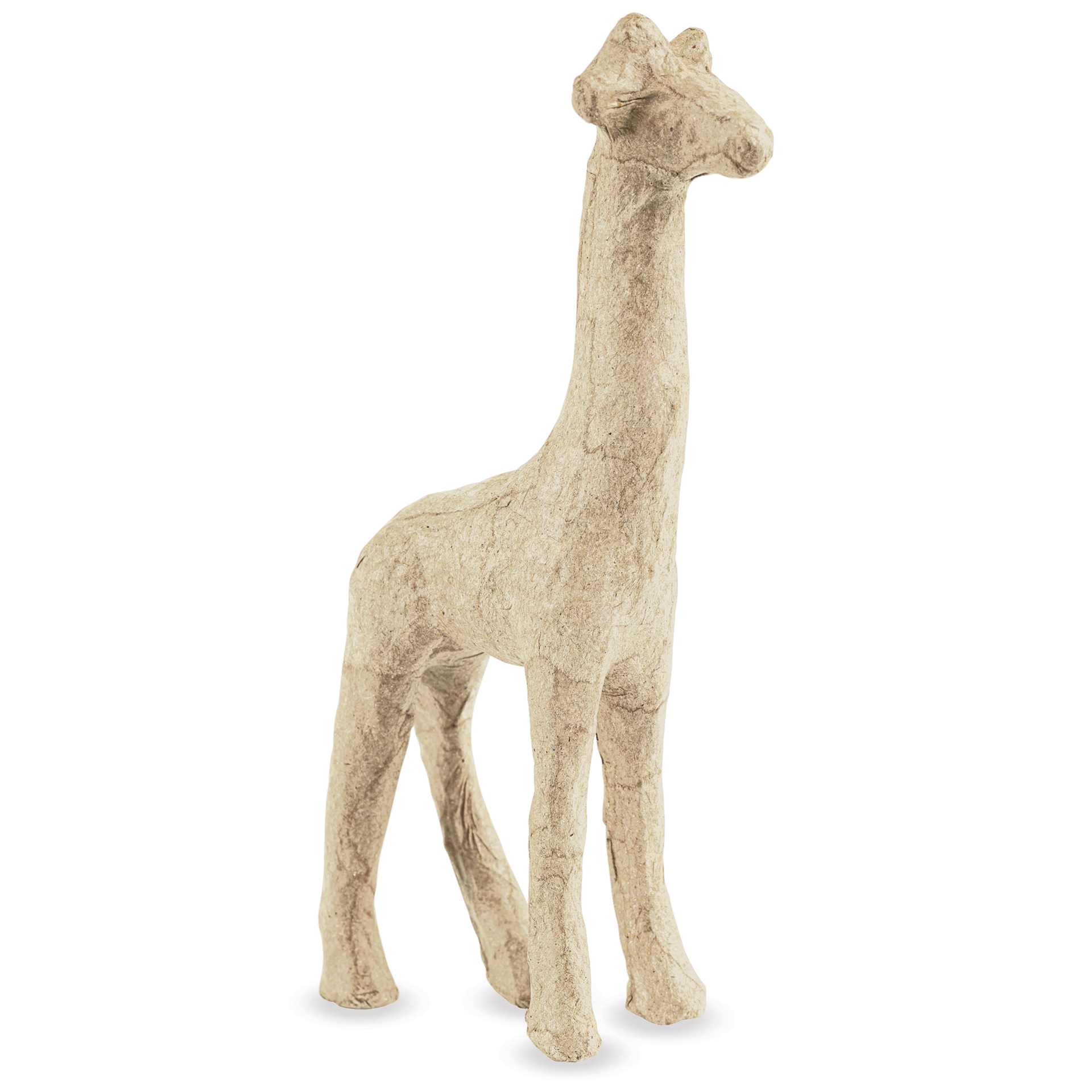 DecoPatch Small Paper Mache Animal - Giraffe - left side, angled