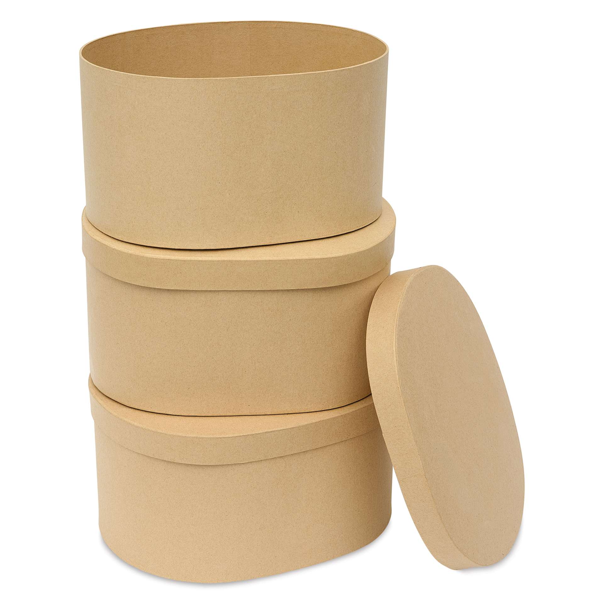 DecoPatch Paper Mache Boxes - Ovals, Set of 3, stacked