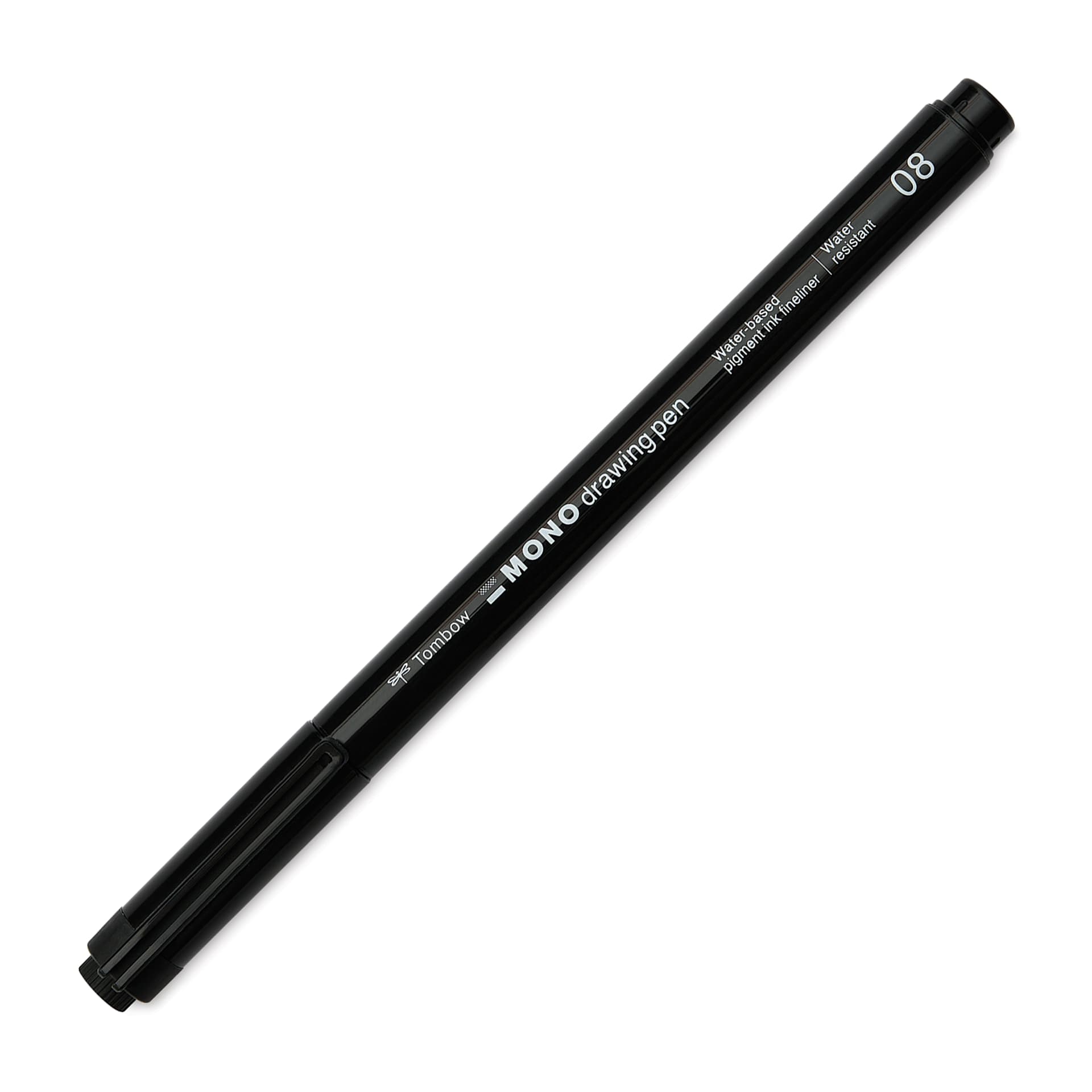 Tombow Mono Drawing Pen - Black, 08, cap on