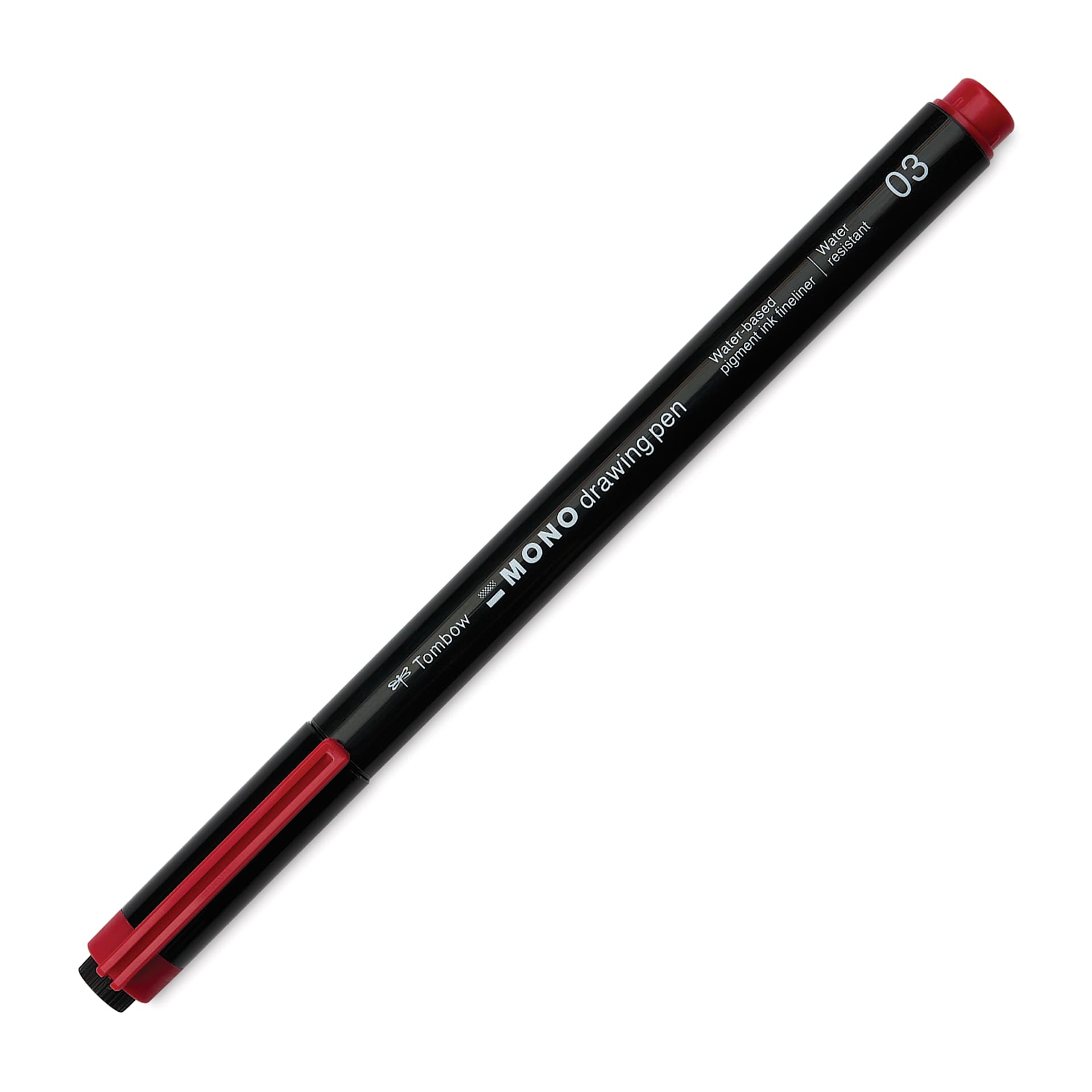 Tombow Mono Drawing Pen - Red, 03, cap on