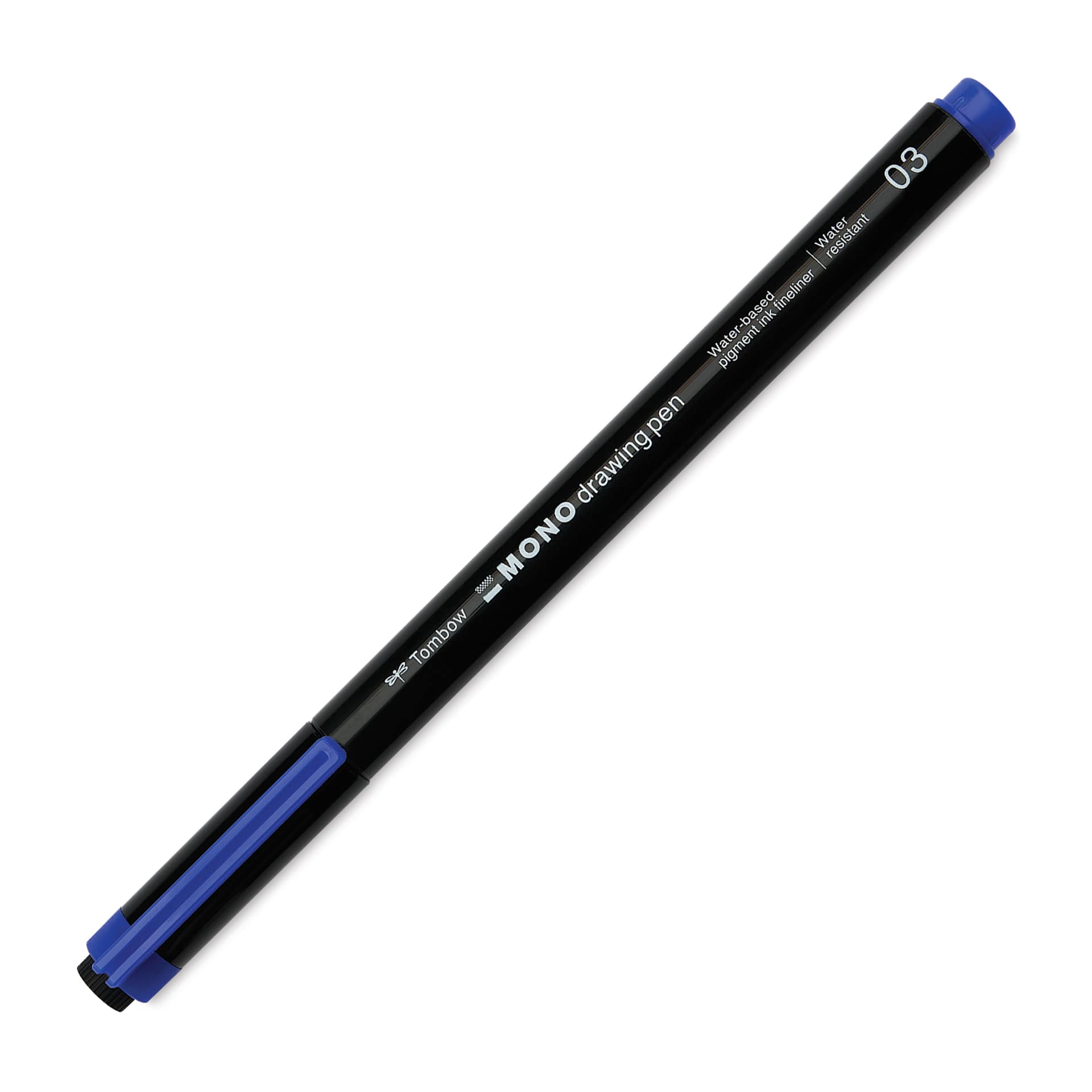 Tombow Mono Drawing Pen - Blue, 03, cap on