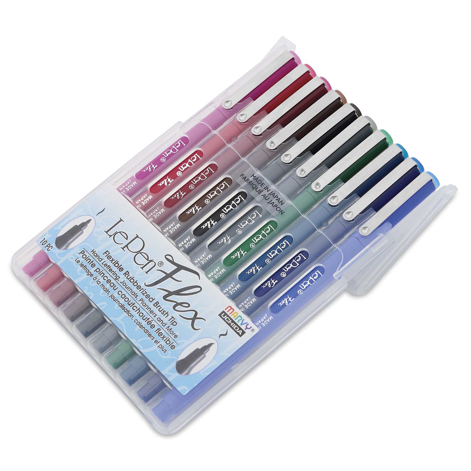 Marvy Uchida LePen Flex Marker - Set of 10, Primary