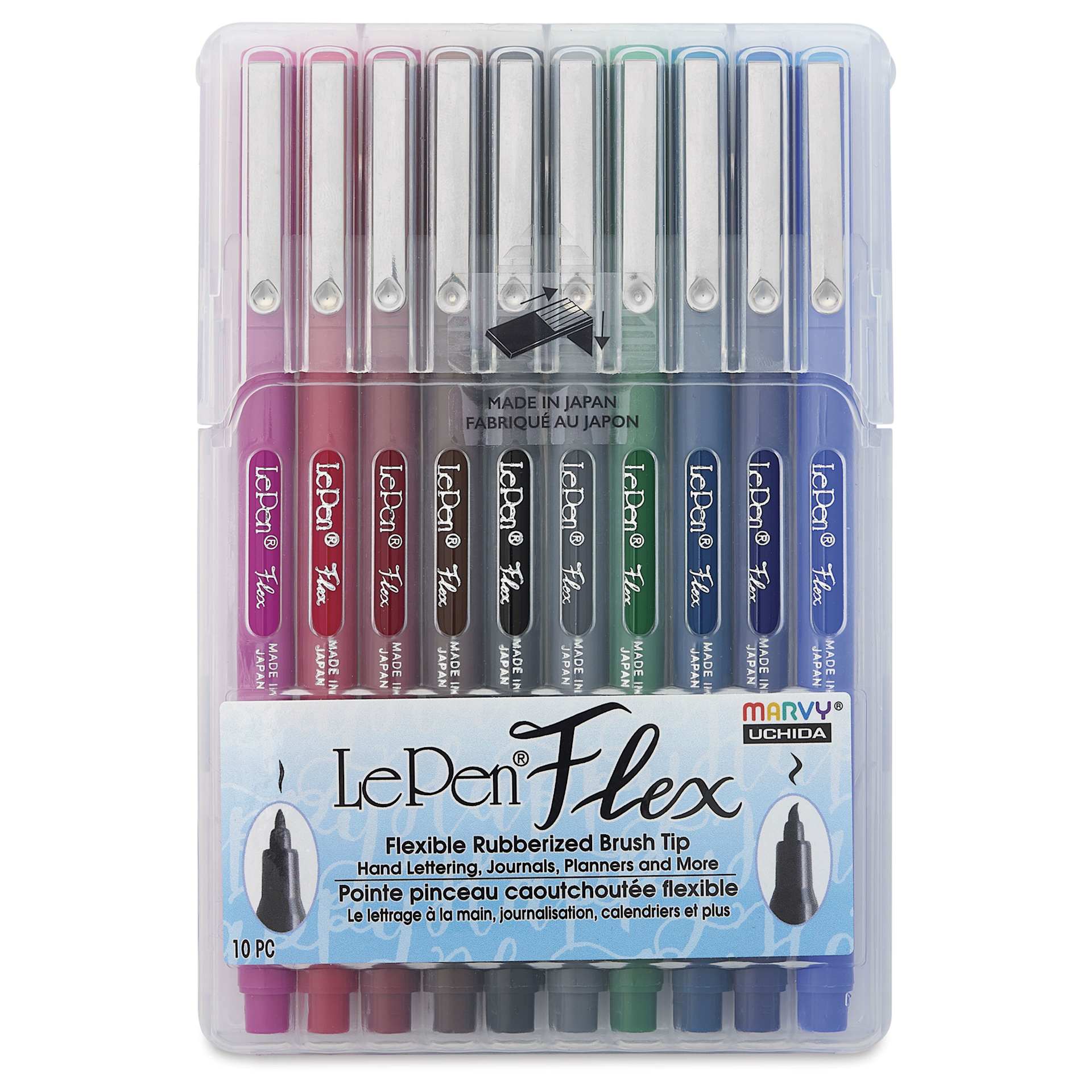 Marvy Uchida LePen Flex Marker - Set of 10, Primary