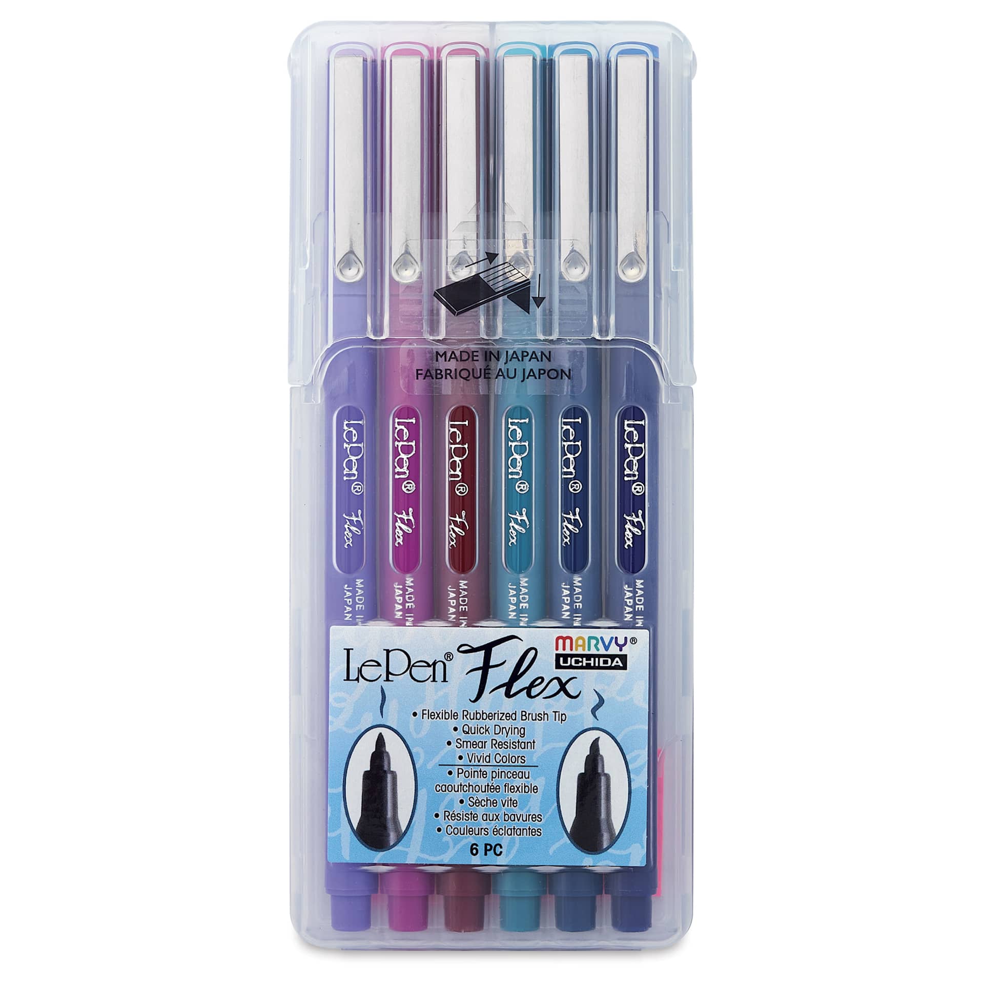 Marvy Uchida LePen Flex Marker - Set of 6, Jewel
