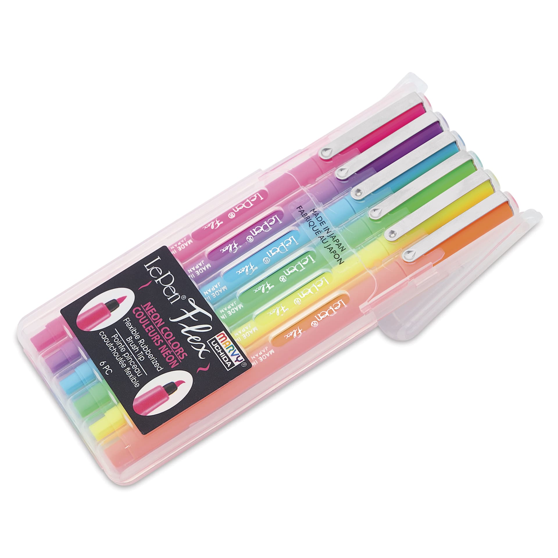 Marvy Uchida LePen Flex Marker - Set of 6, Neon